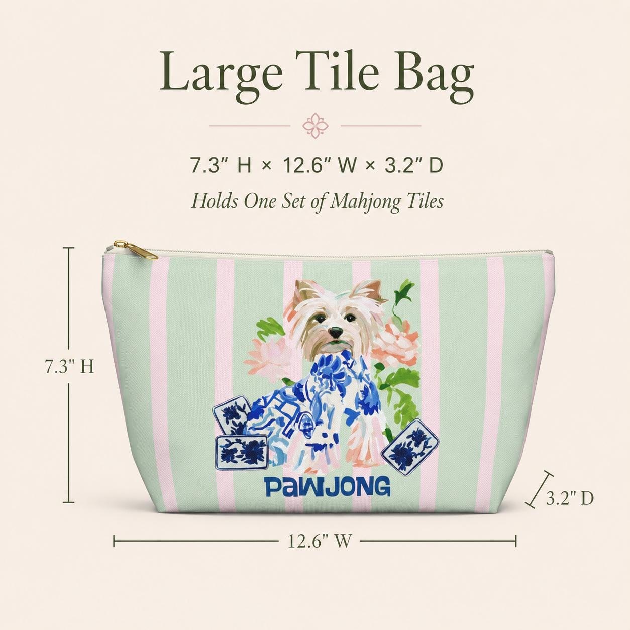 Mahjong Yorkshire Terrier "Pawjong" Tile Bag, view 8
