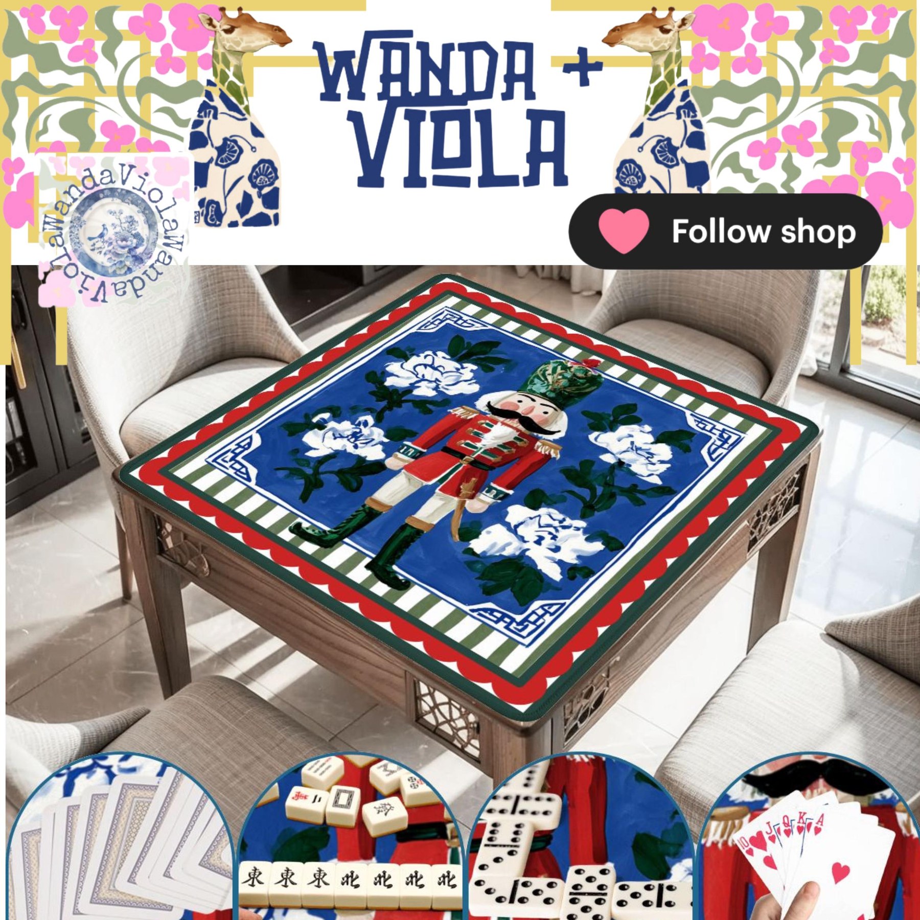 Mahjong Christmas Nutcracker Game Mat, view 4