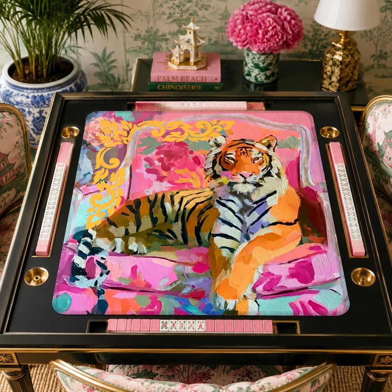 Mahjong Chinoiserie Tiger Game Mat, view 2