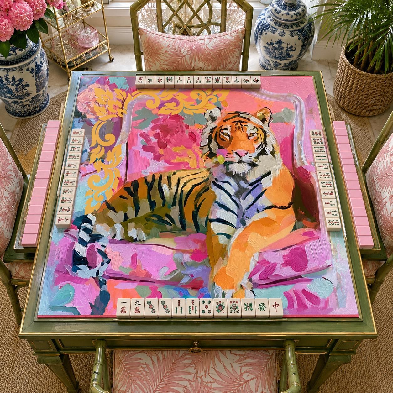 Mahjong Chinoiserie Tiger Game Mat, view 3
