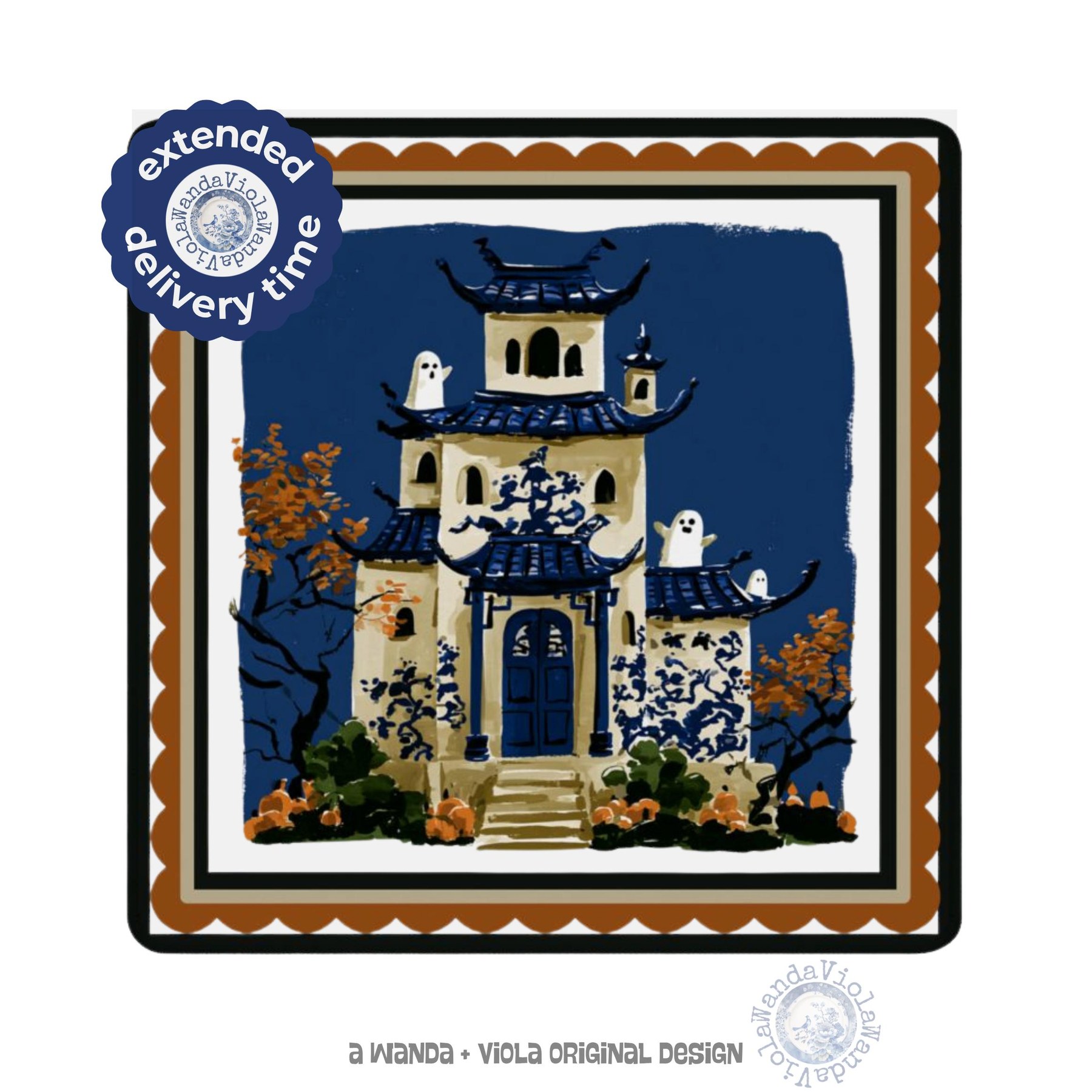 Mahjong Halloween Haunted House Game Mat