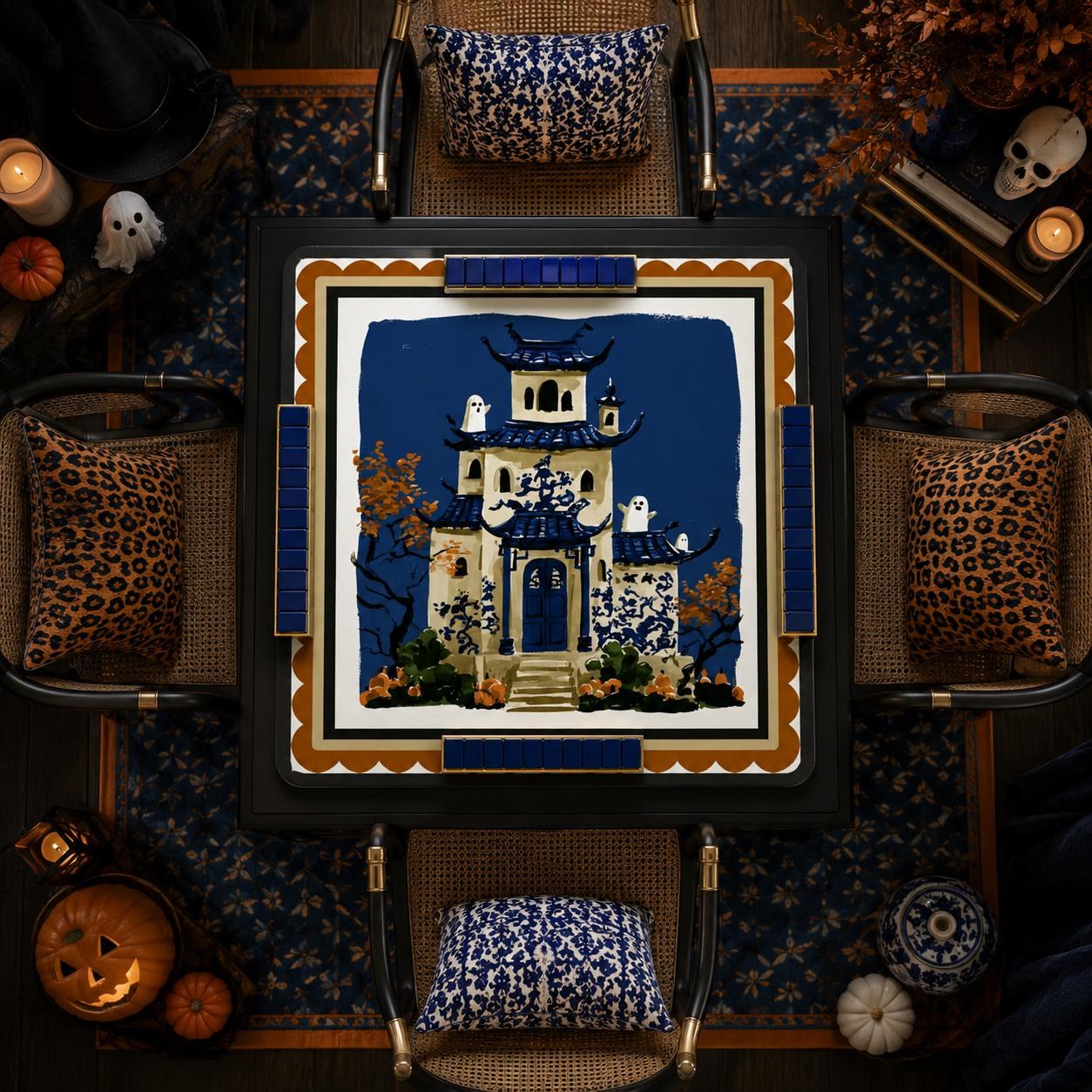 Mahjong Halloween Haunted House Game Mat, view 2