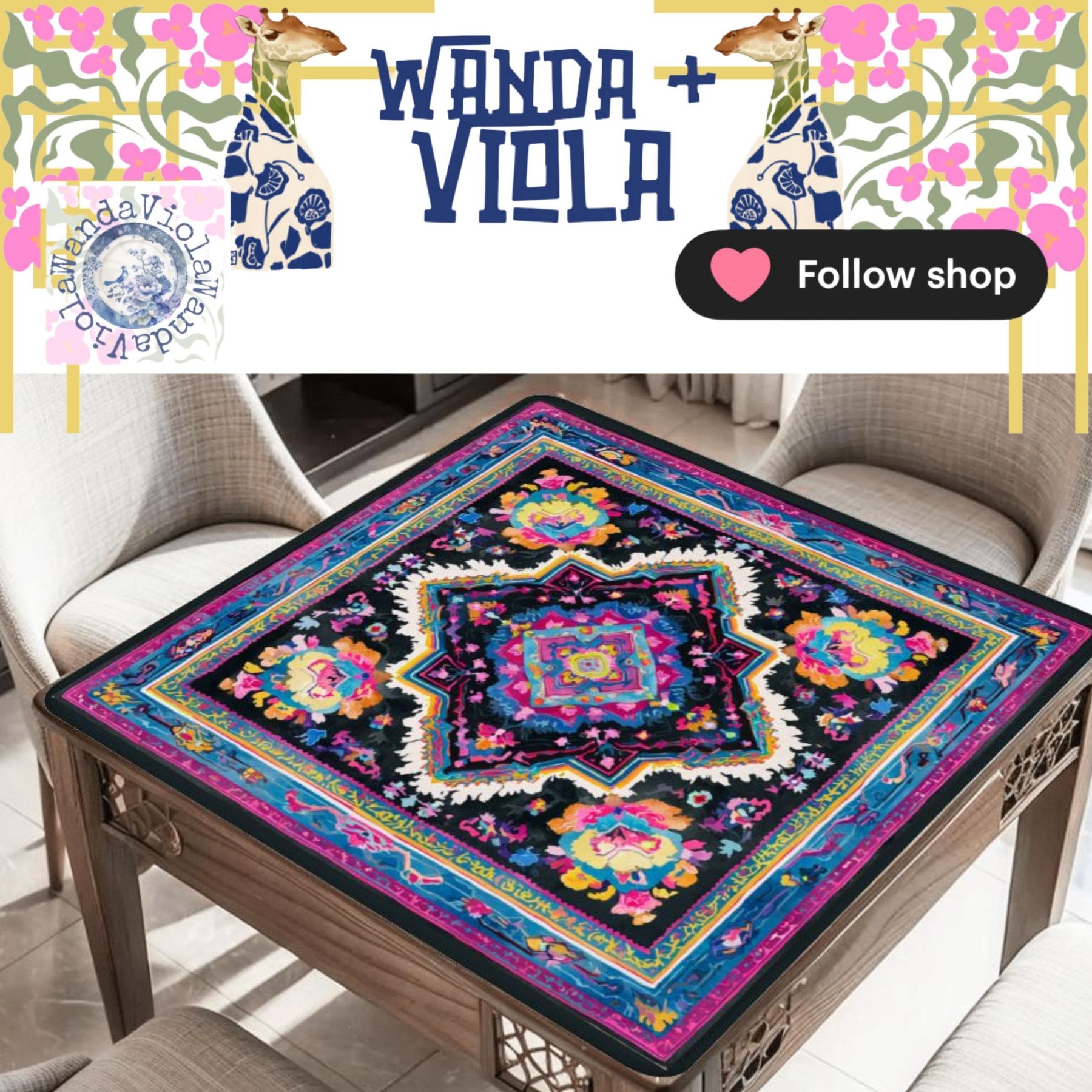 Mahjong Jewel Tone Rug Game Mat, view 3