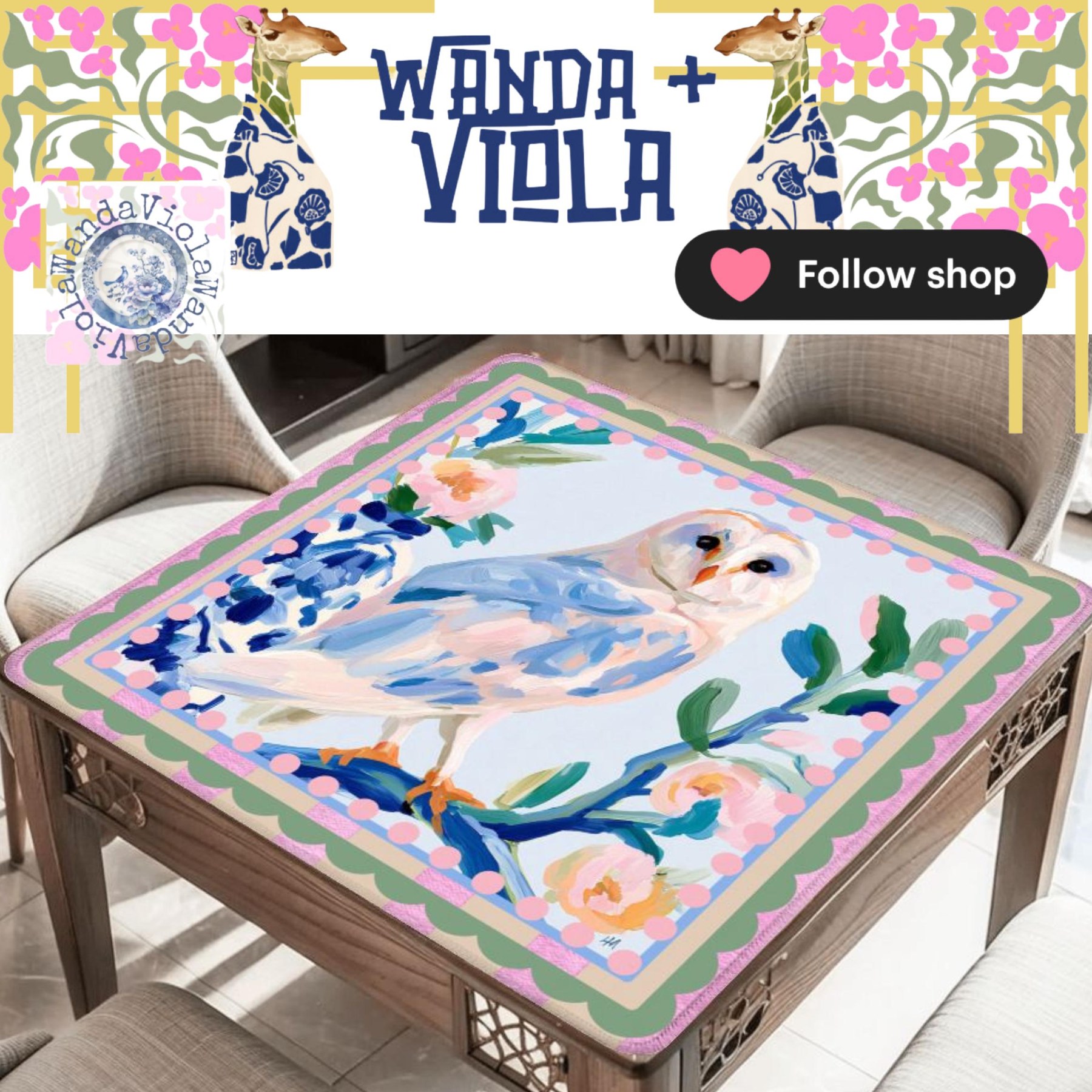 Mahjong Barn Owl Game Mat, view 4