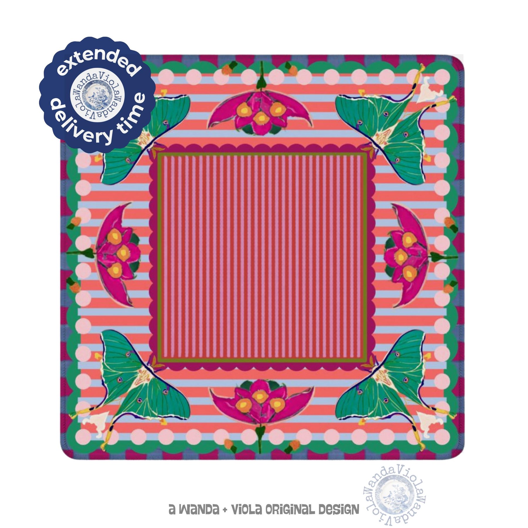 Mahjong Luna Moth Simple Center Game Mat