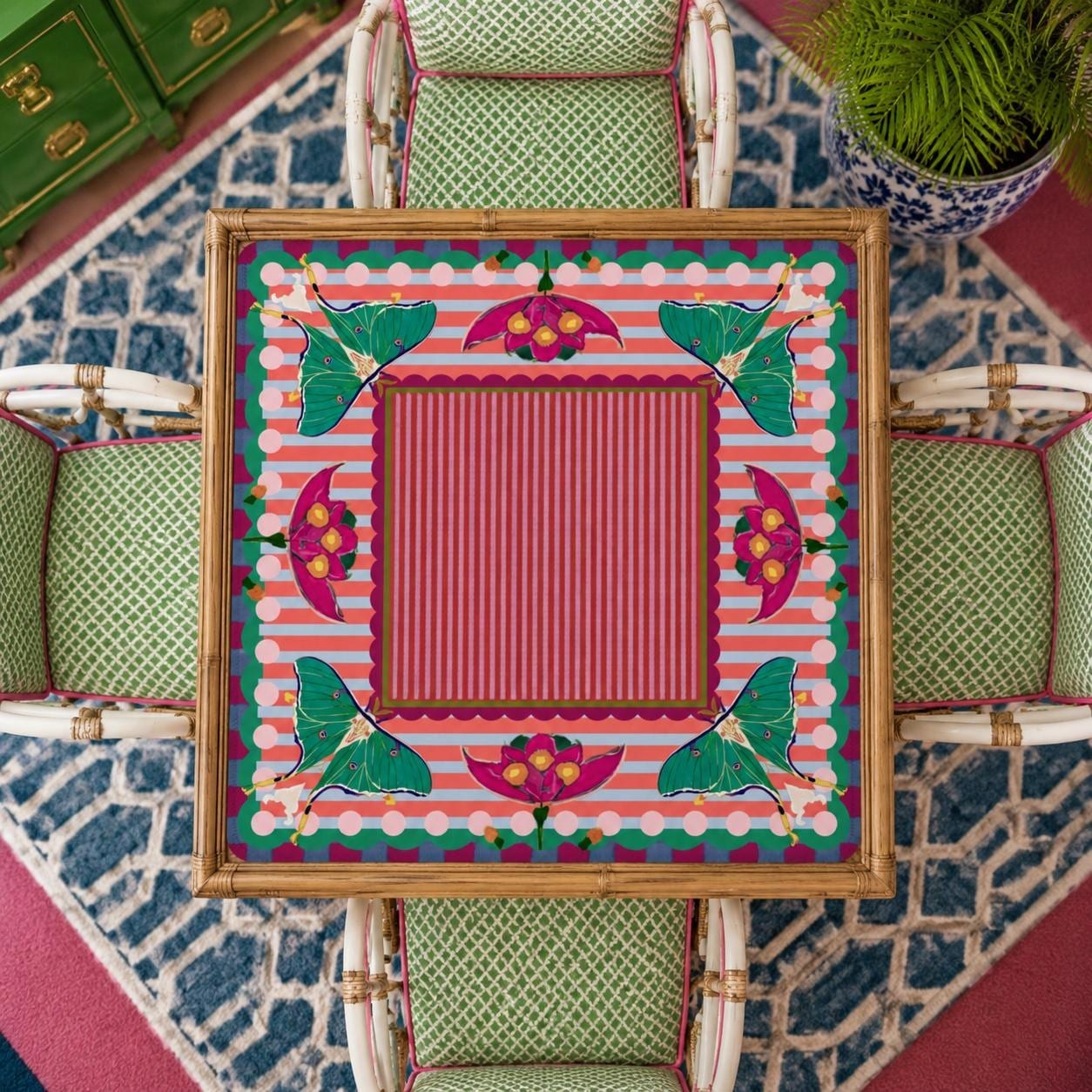 Mahjong Luna Moth Simple Center Game Mat, view 2