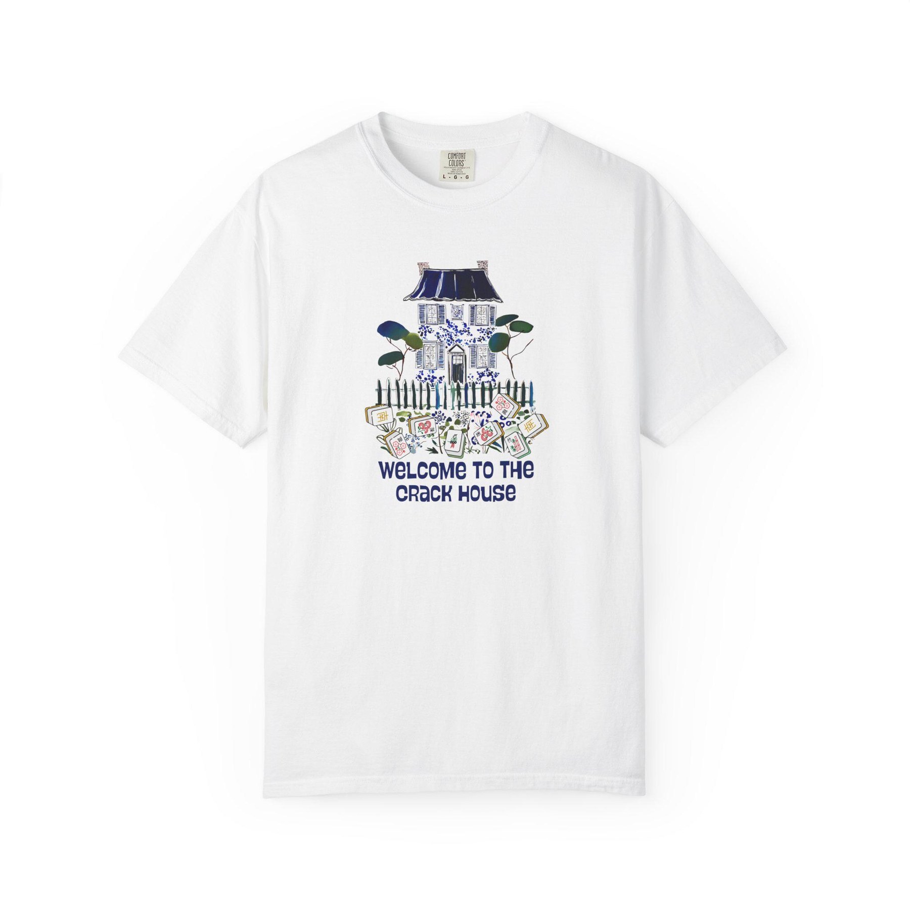 Mahjong "Welcome to the Crack House" Chinoiserie Comfort Colorsโข T-Shirt, view 3