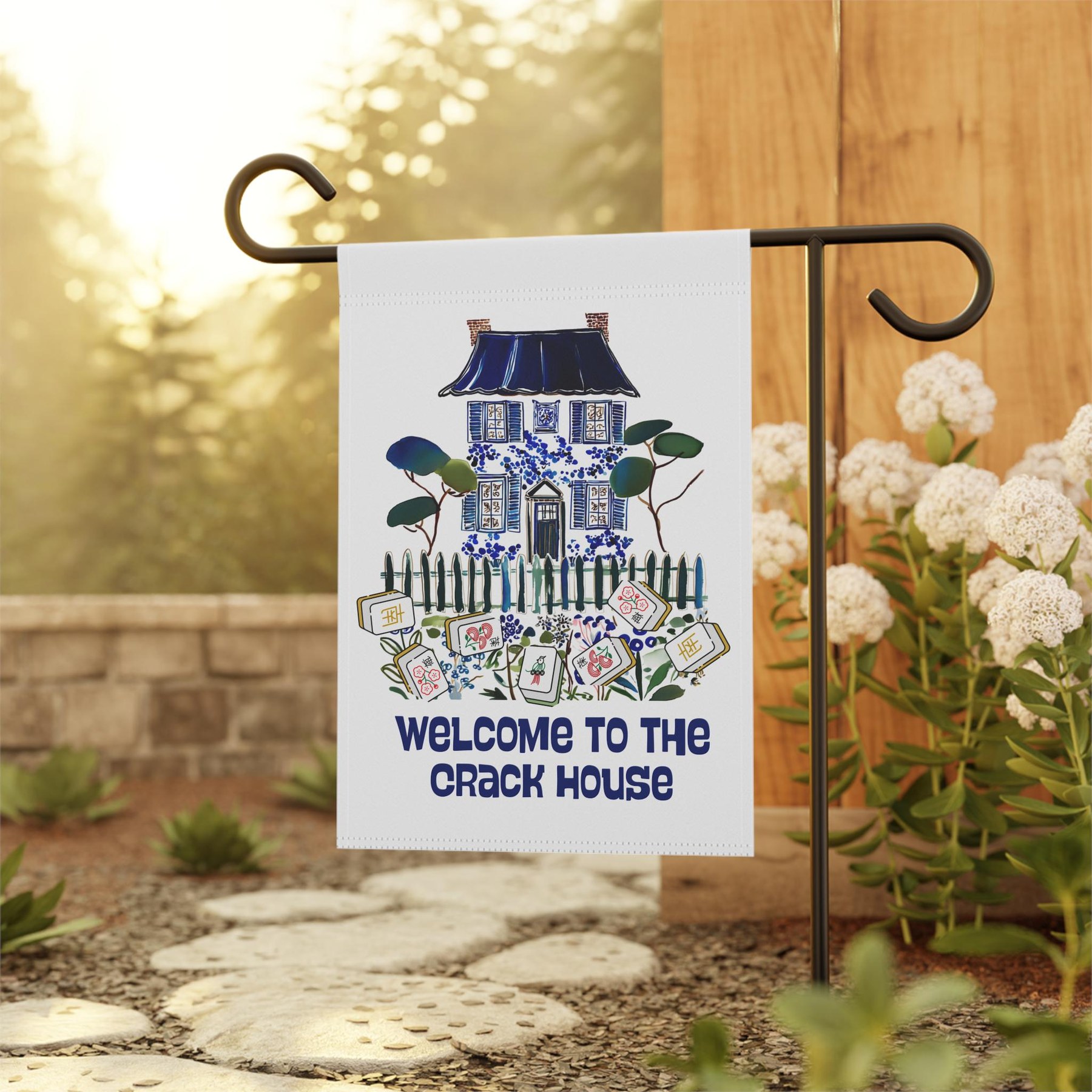 Mahjong Garden Flag "Welcome to the Crack House"