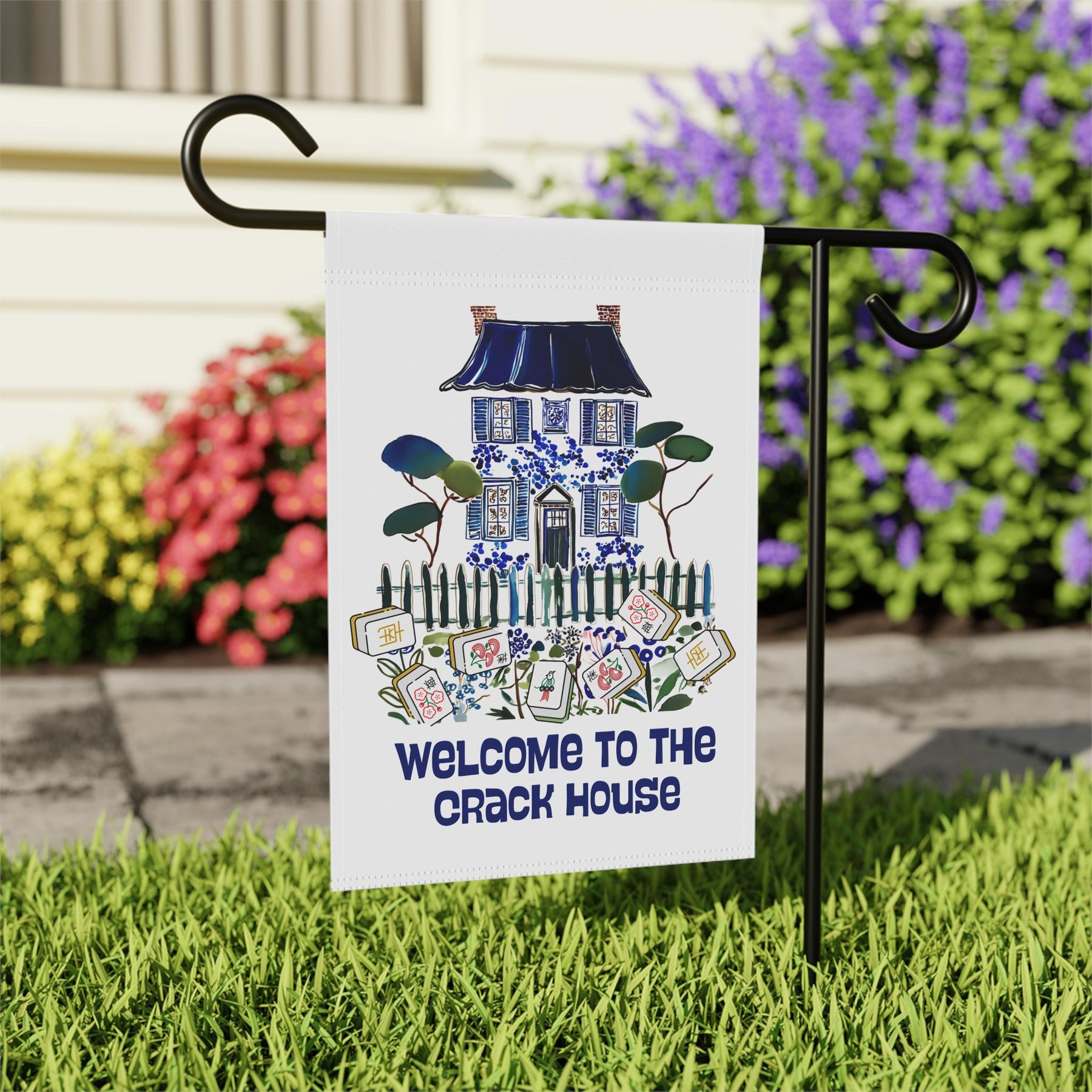 Mahjong Garden Flag "Welcome to the Crack House", view 4