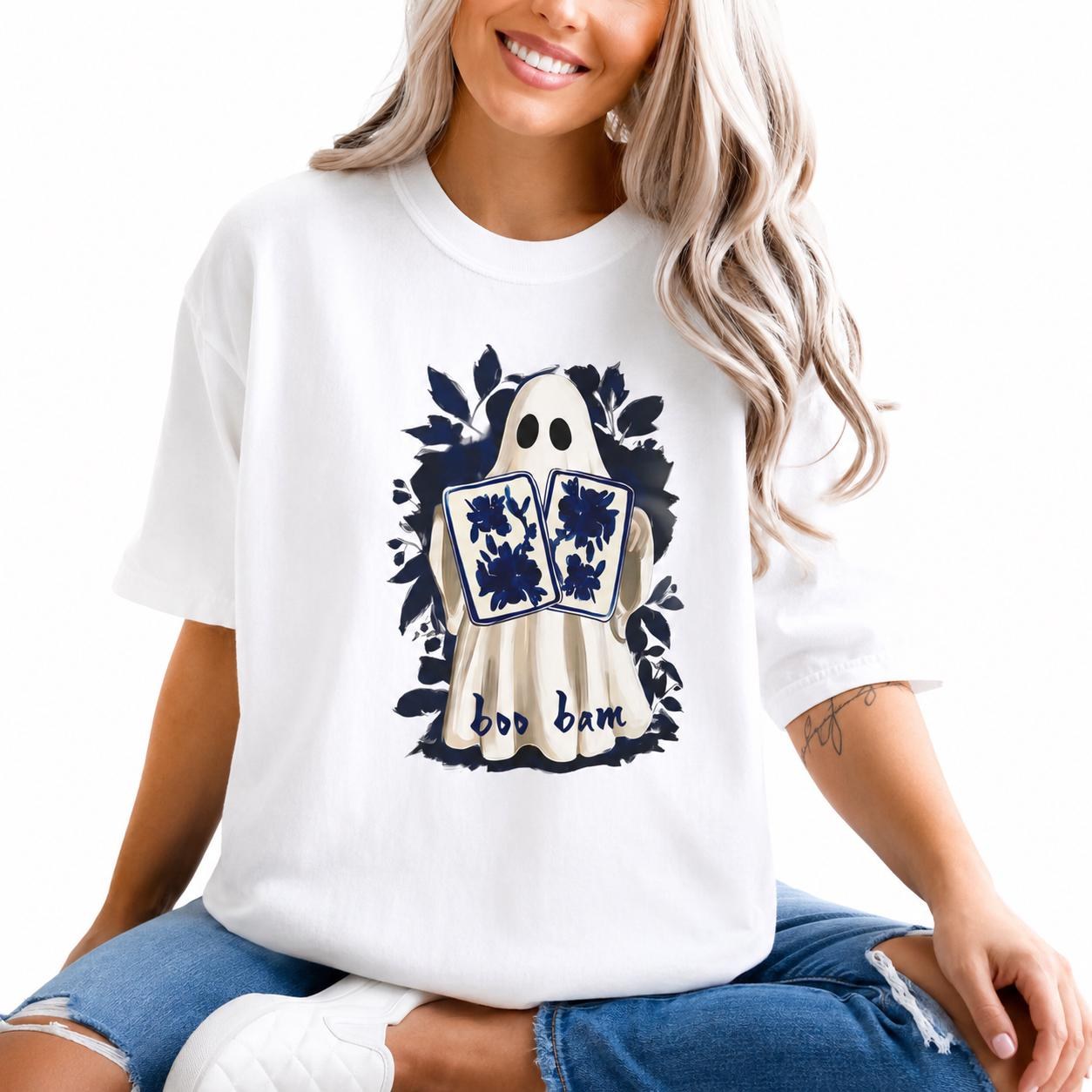 Mahjong Halloween Chinoiserie Ghost "Boo Bam" Comfort Colors™ T-Shirt