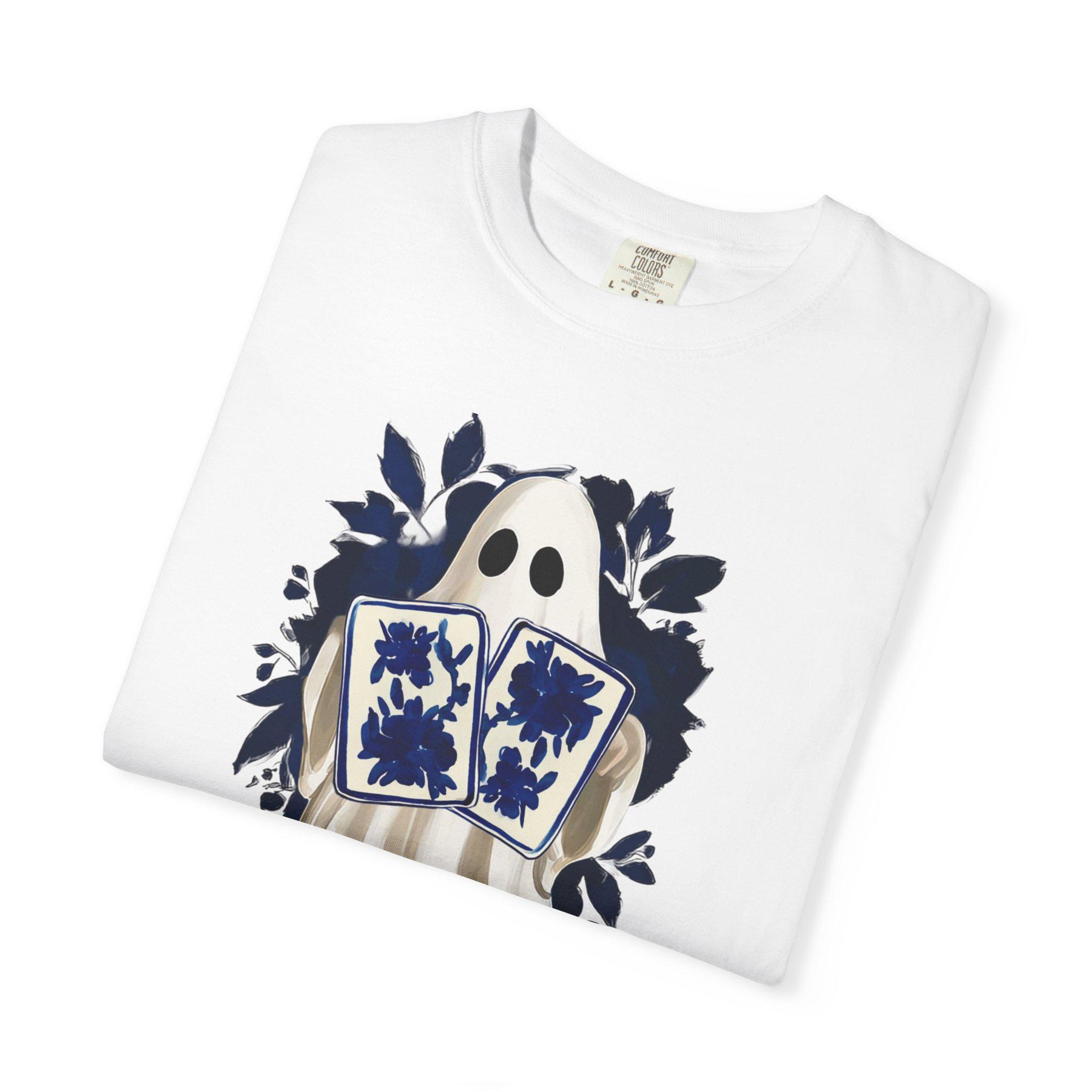 Mahjong Halloween Chinoiserie Ghost "Boo Bam" Comfort Colors™ T-Shirt, view 4