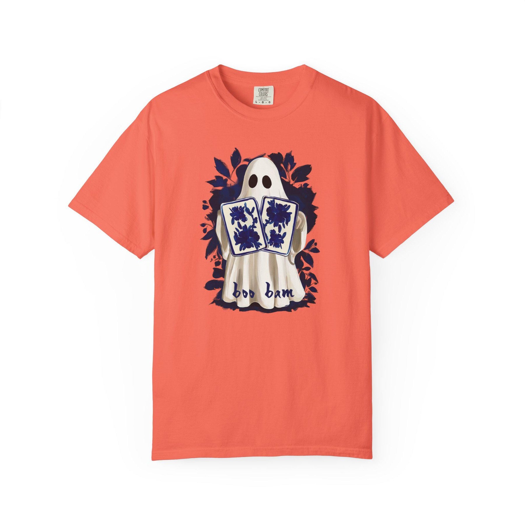 Mahjong Halloween Chinoiserie Ghost "Boo Bam" Comfort Colors™ T-Shirt, view 6