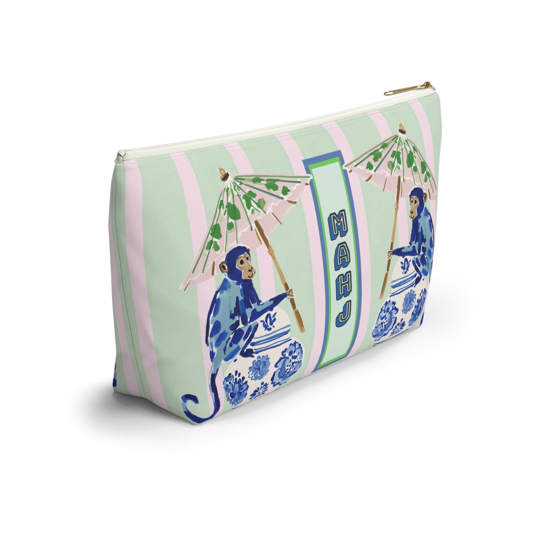 Mahjong Chinoiserie Blue Monkey Tile Bag, view 6