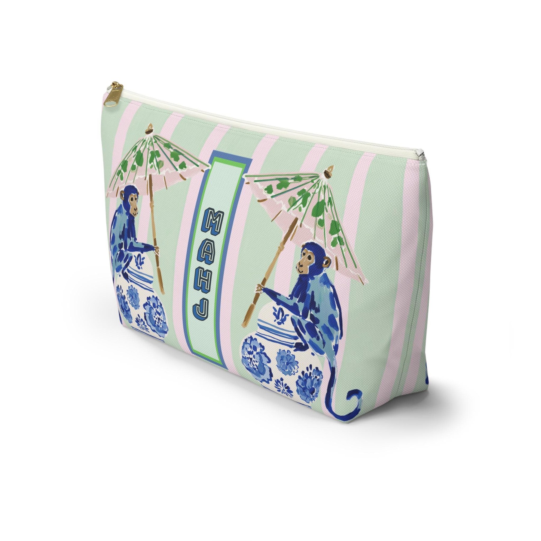 Mahjong Chinoiserie Blue Monkey Tile Bag, view 7