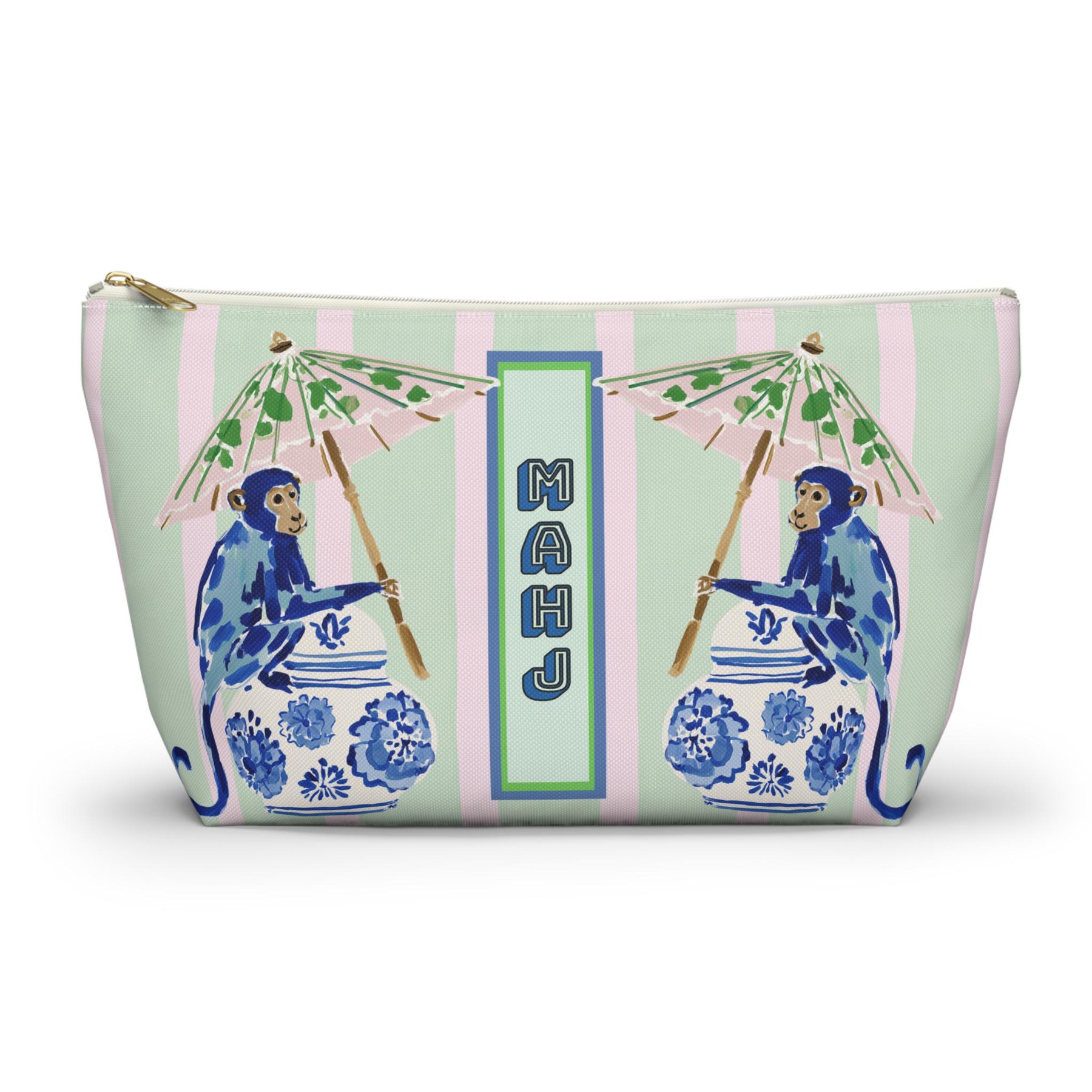 Mahjong Chinoiserie Blue Monkey Tile Bag, view 9