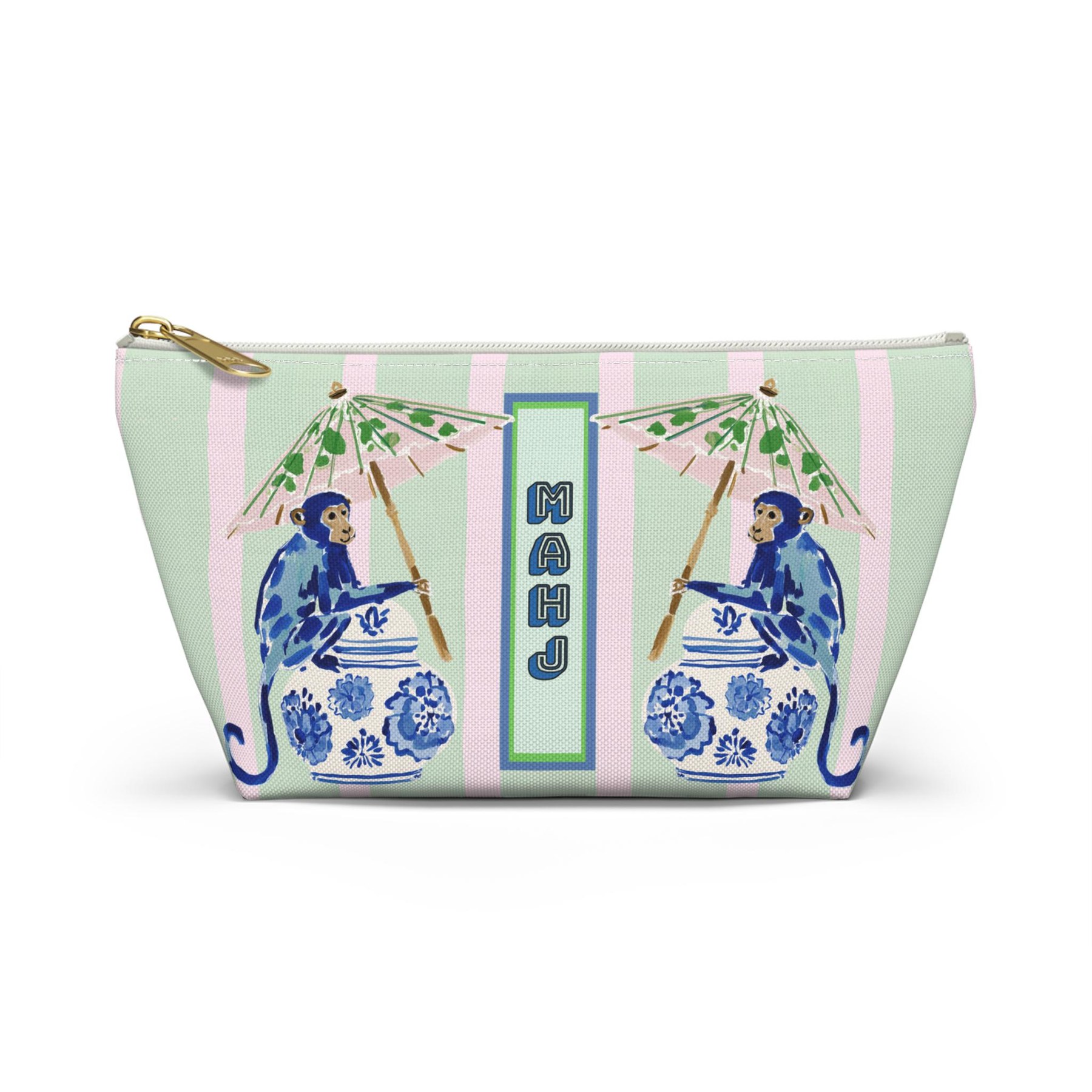 Mahjong Chinoiserie Blue Monkey Tile Bag, view 11