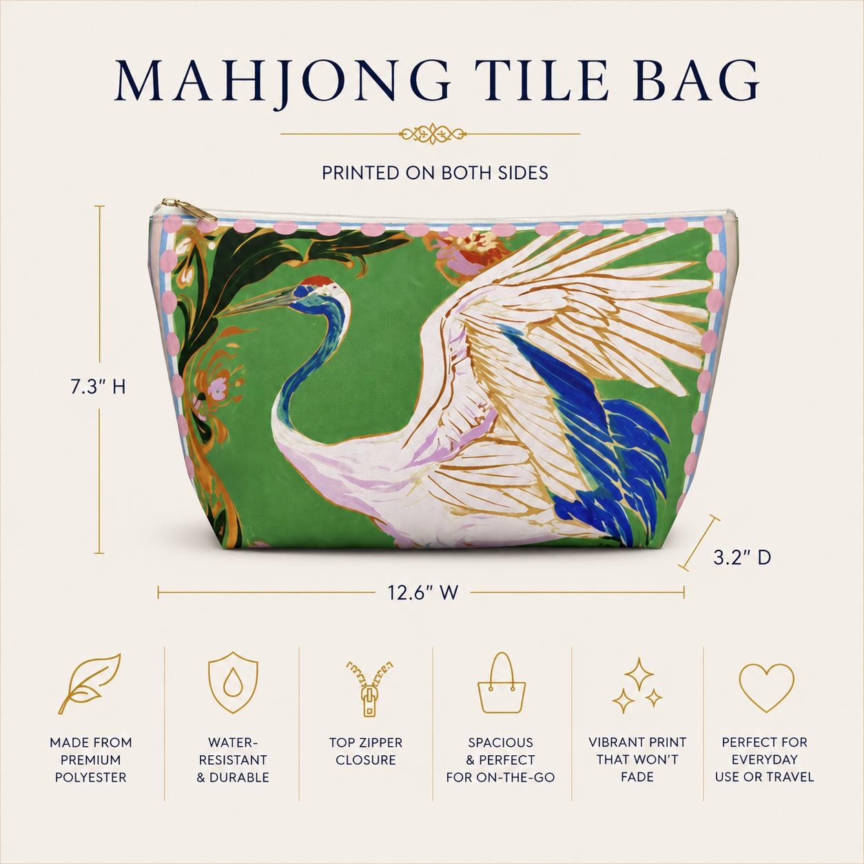 Mahjong Red-Crowned Crane Tile Bag, view 8