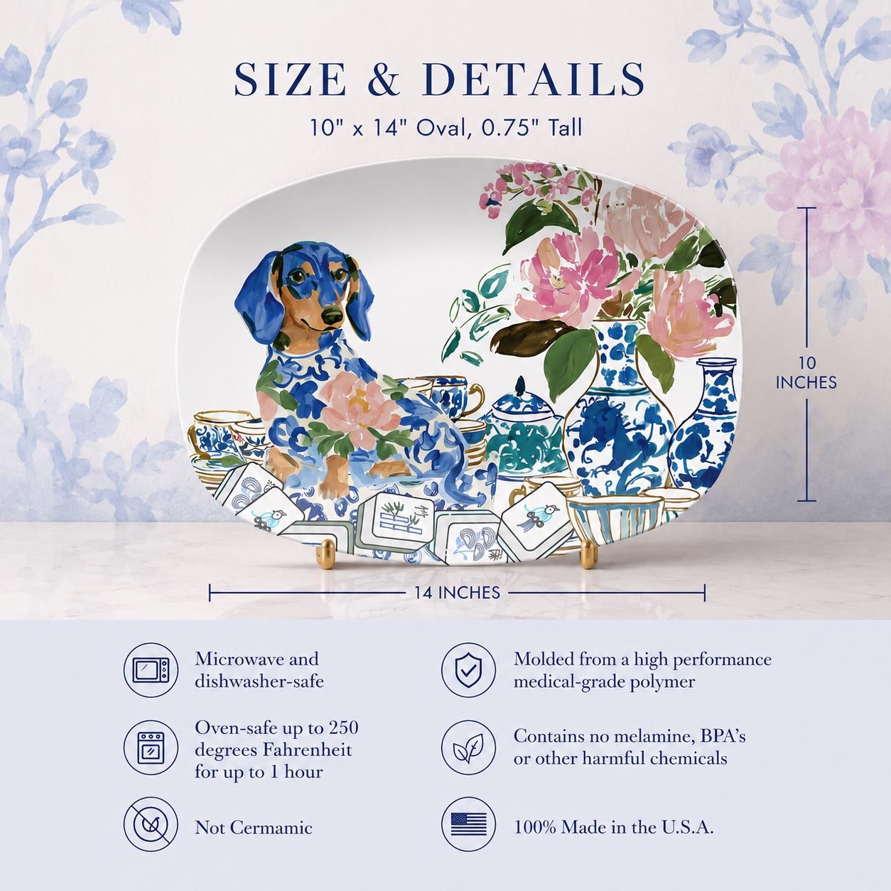 Mahjong Chinoiserie Dachshund Platter, view 5