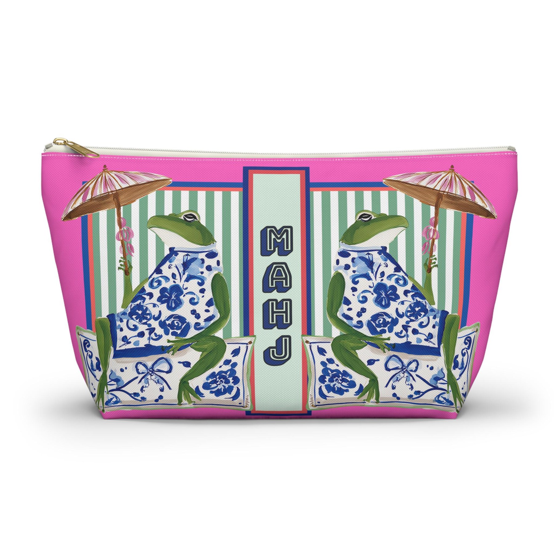 Mahjong Tile Bag with Chinoiserie Frog, view 3