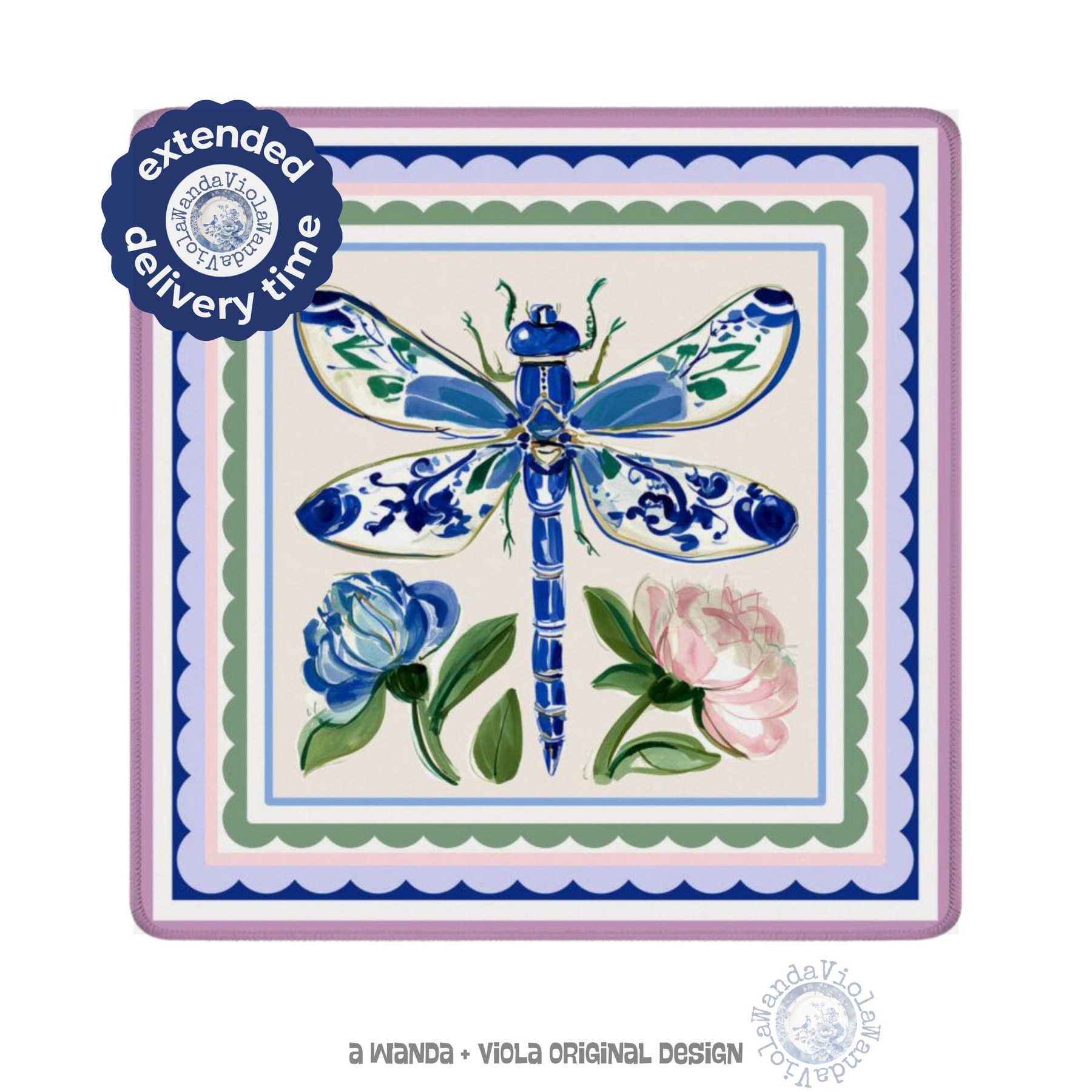 Mahjong Chinoiserie Dragonfly Game Mat