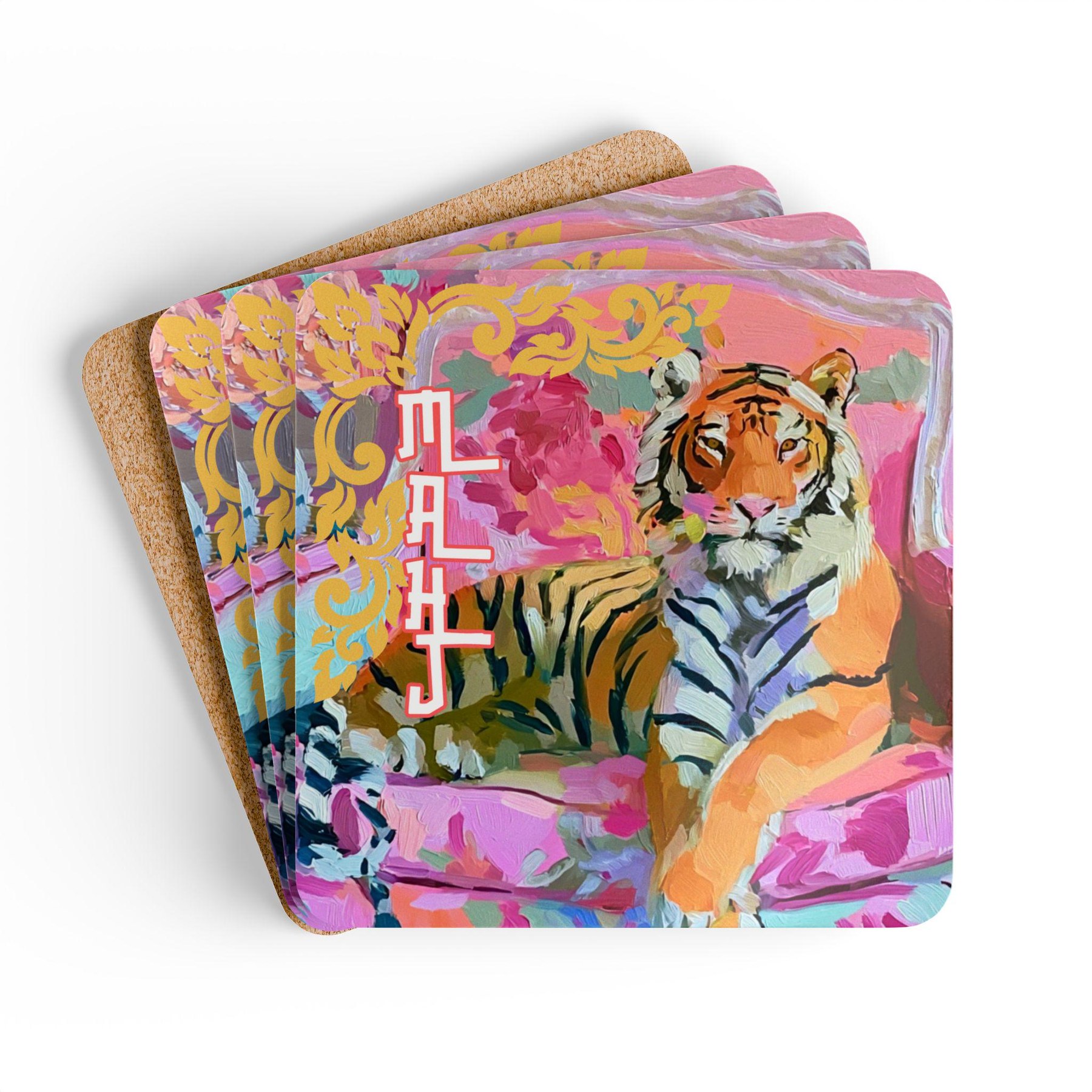 Mahjong Tiger Coaster Set of Four, view 4