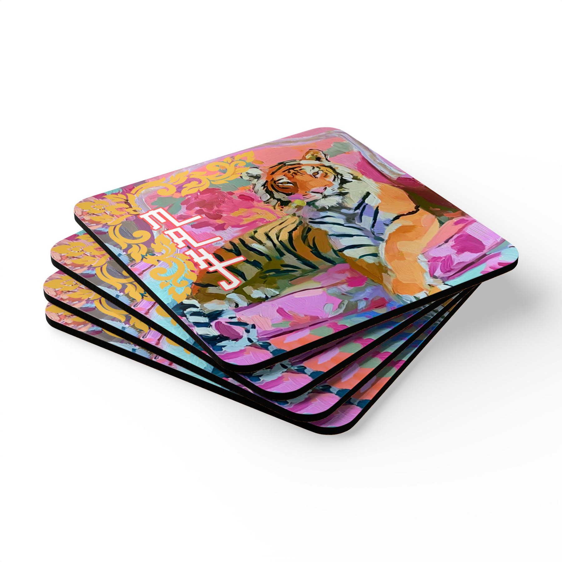 Mahjong Tiger Coaster Set of Four, view 5