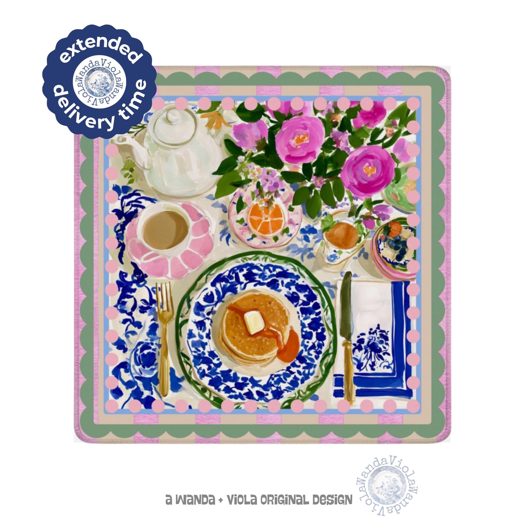 Mahjong Breakfast Pancakes Rug Game Mat