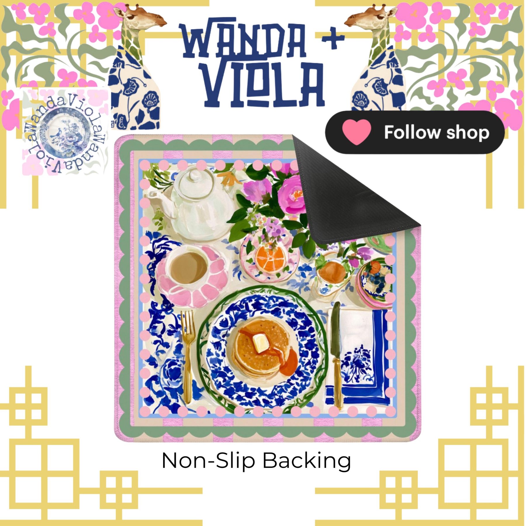 Mahjong Breakfast Pancakes Rug Game Mat, view 3