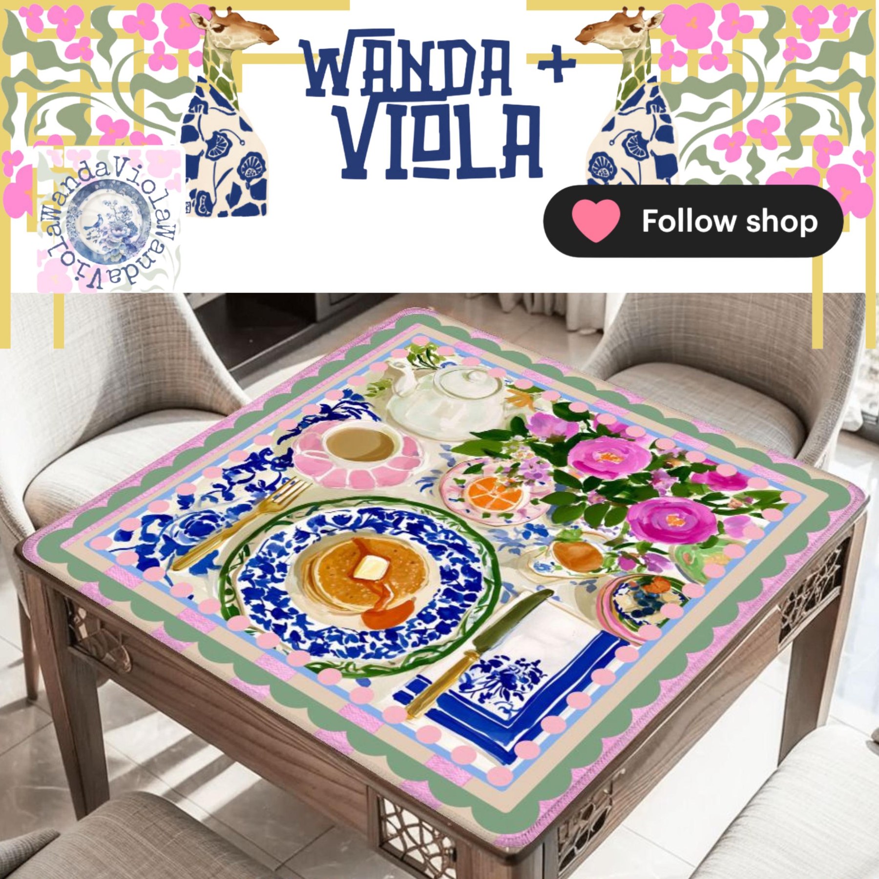 Mahjong Breakfast Pancakes Rug Game Mat, view 4