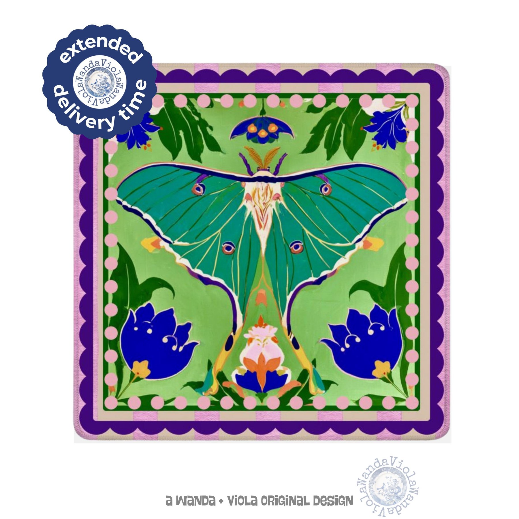 Mahjong Luna Moth Game Mat