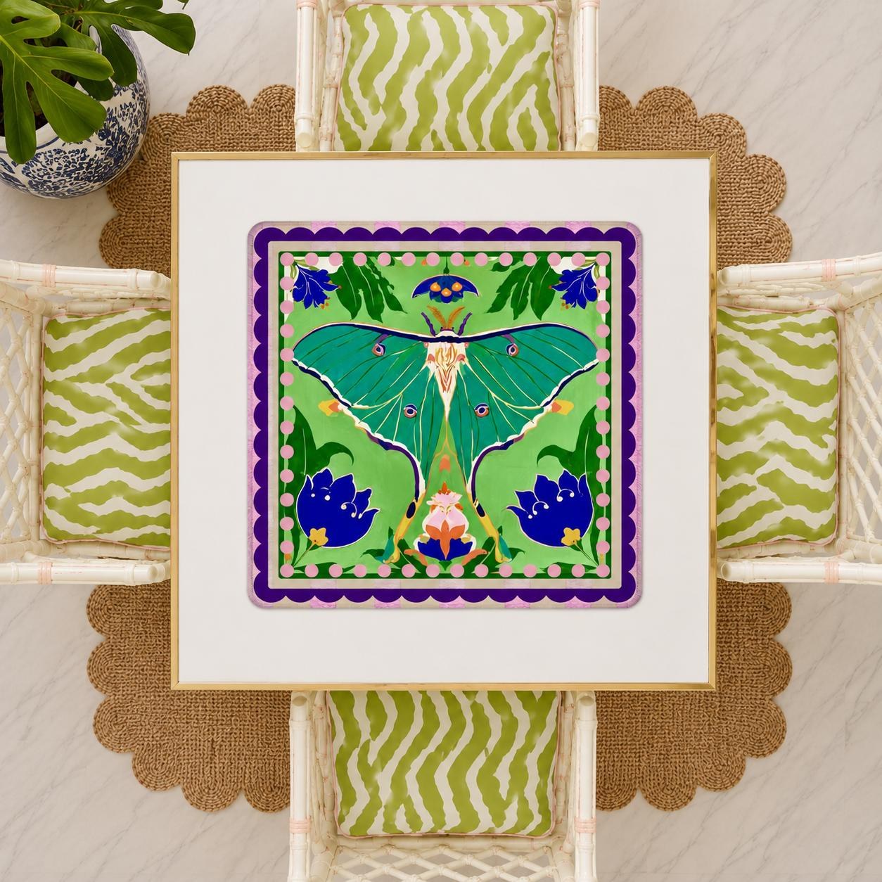 Mahjong Luna Moth Game Mat, view 2