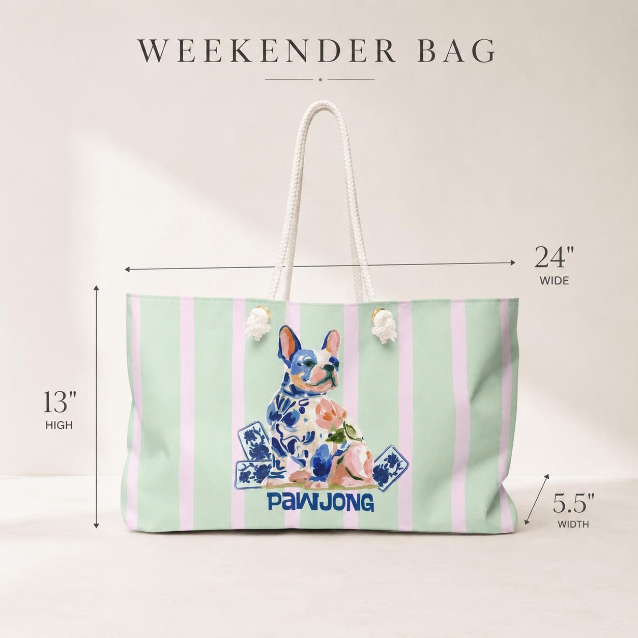 Mahjong French Bulldog "Pawjong" Weekender Bag, view 7