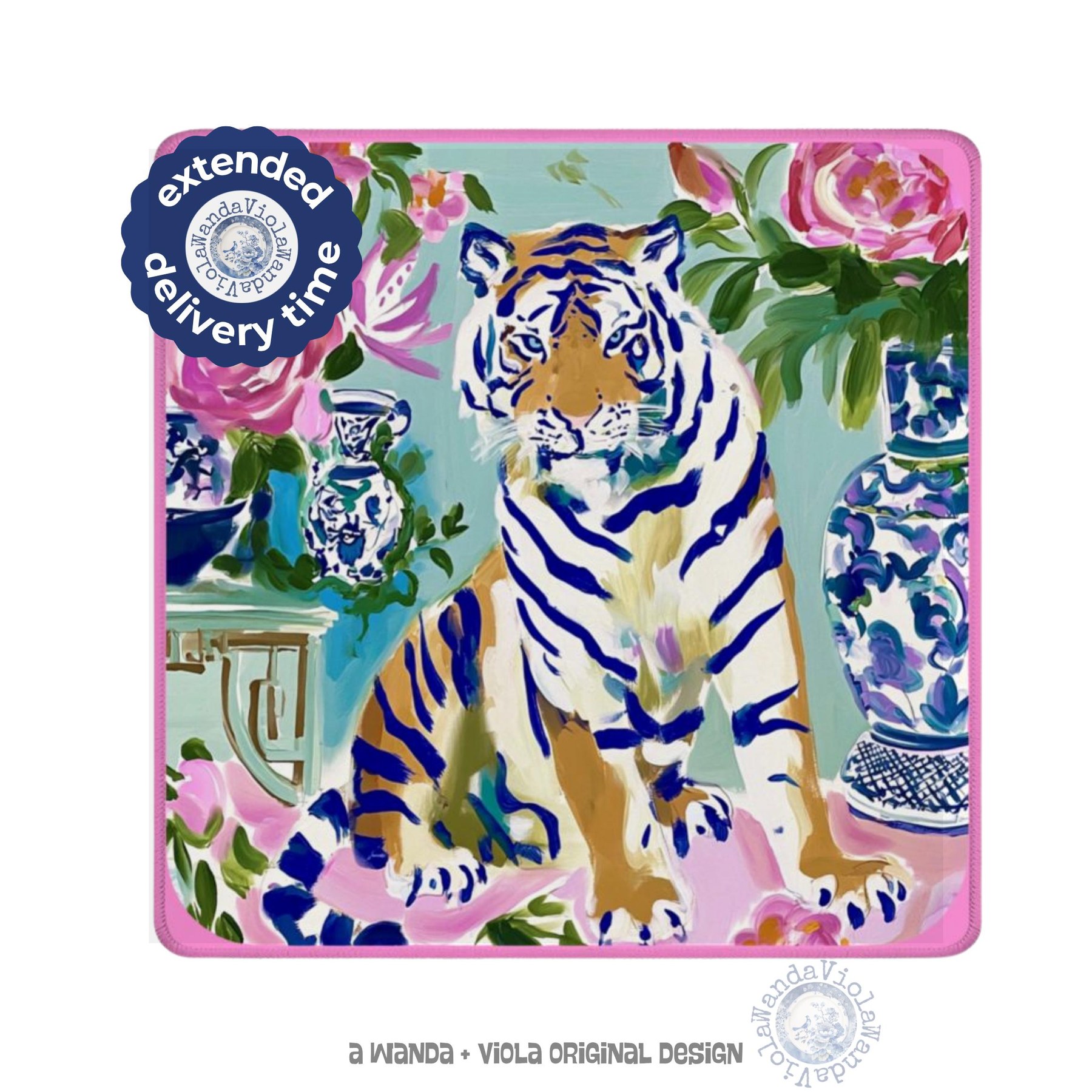 Mahjong Chinoiserie Tiger Game Mat