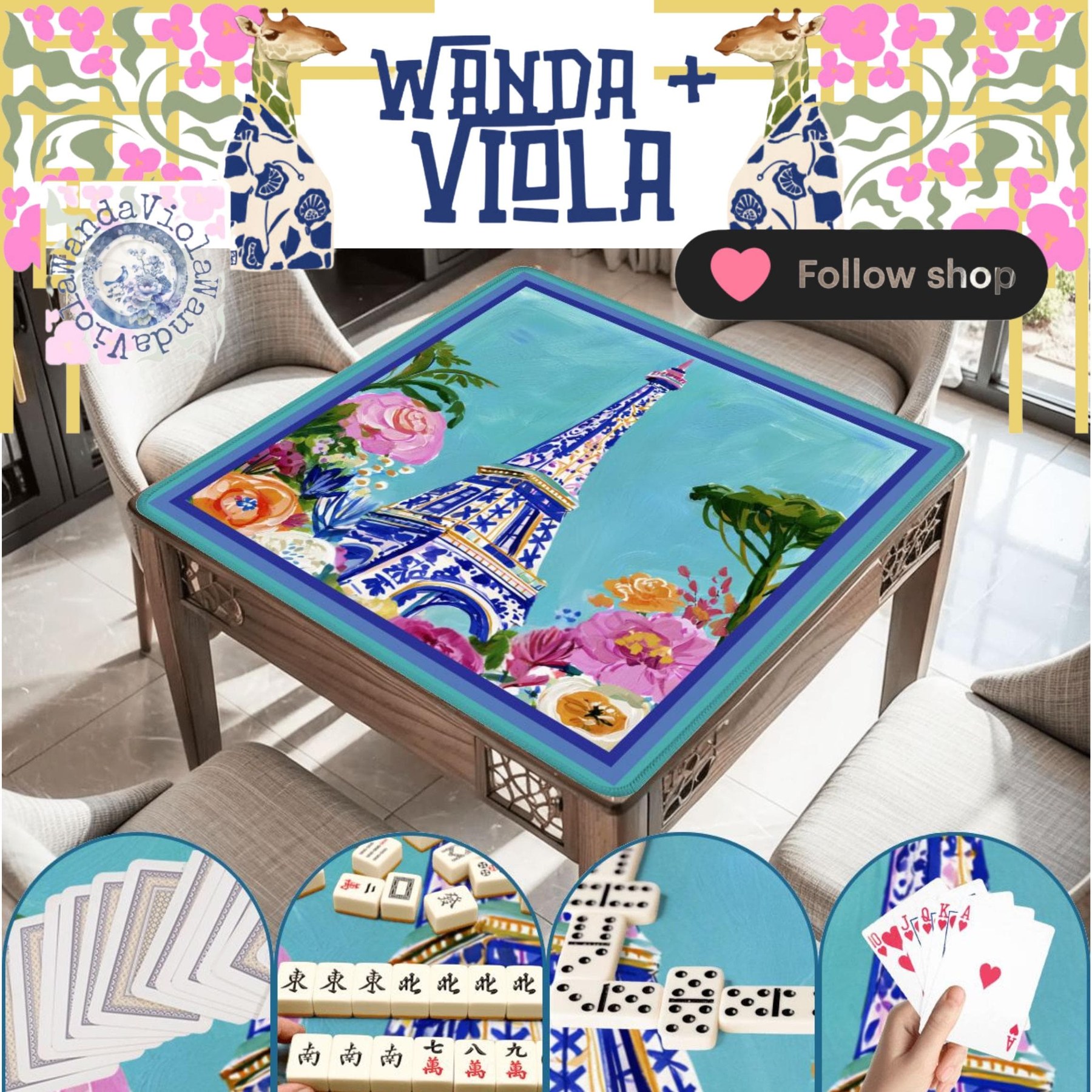Mahjong Eiffel Tower Game Mat, view 4