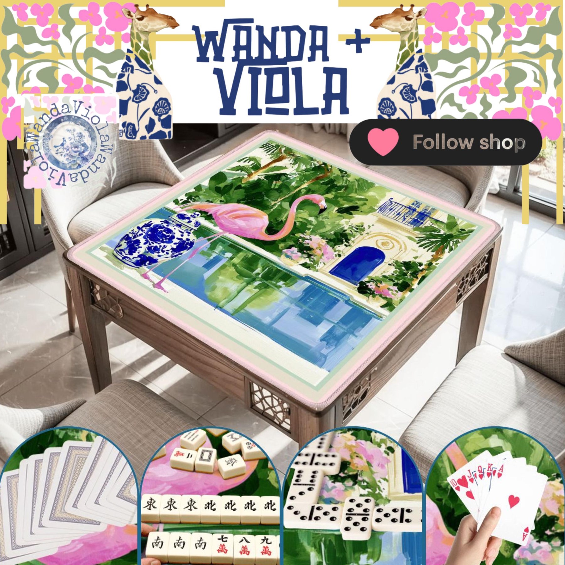 Mahjong Flamingo Game Mat, view 4