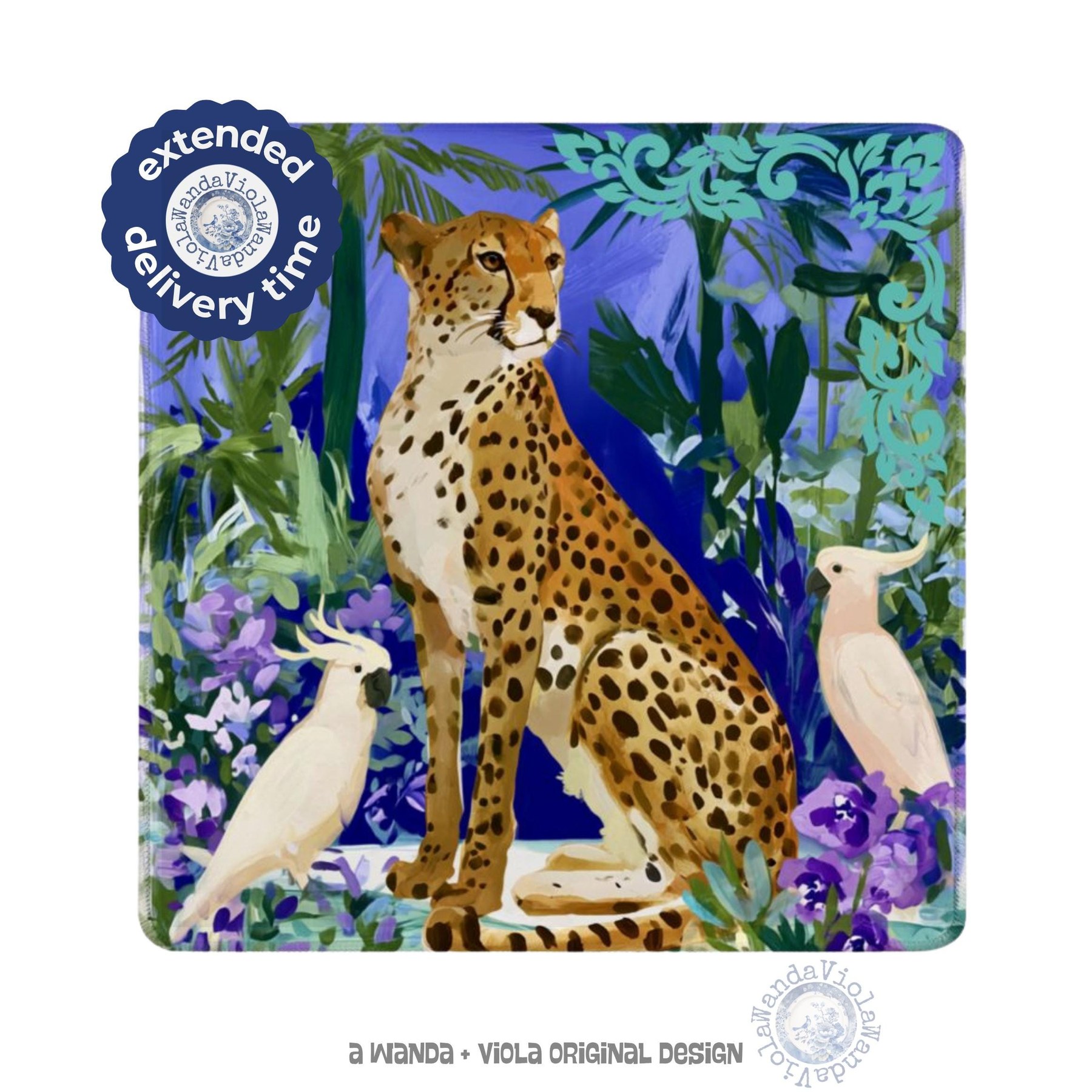 Mahjong Cheetah and Cockatoos Game Mat