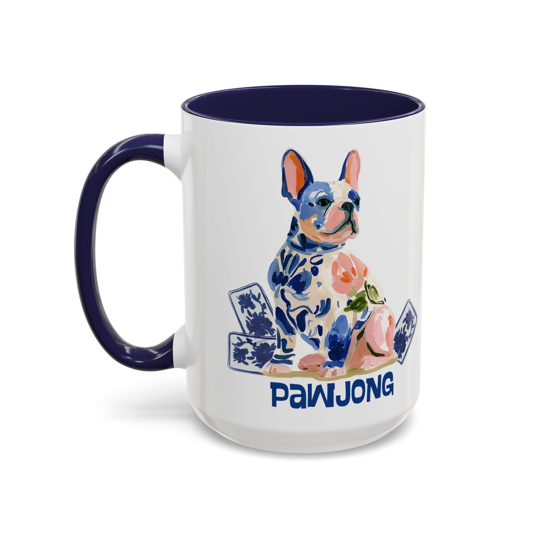 Mahjong French Bulldog "Pawjong" 15 oz. Mug