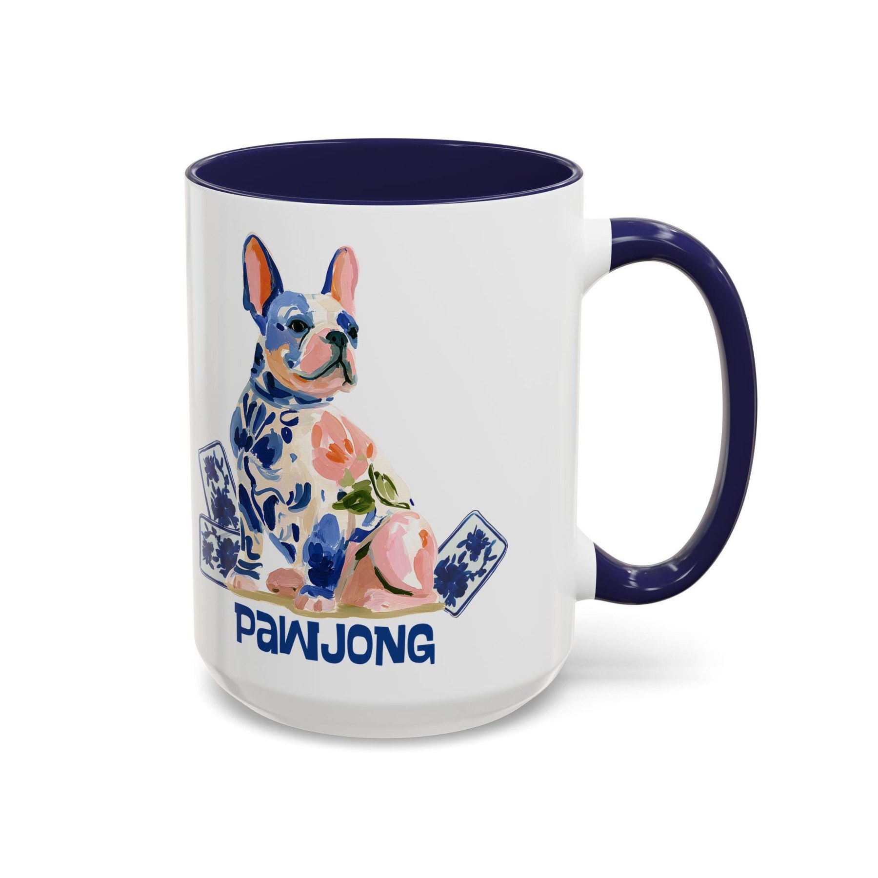 Mahjong French Bulldog "Pawjong" 15 oz. Mug, view 2