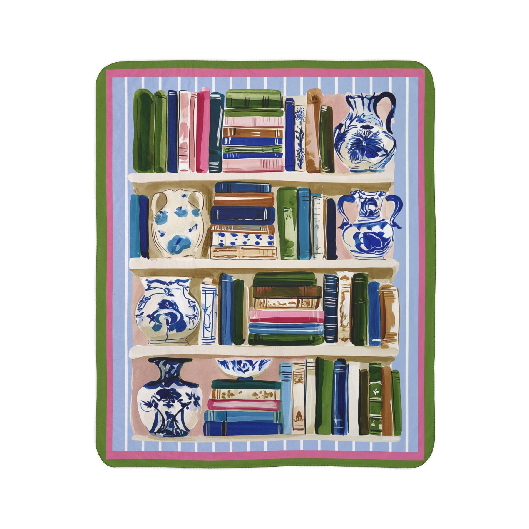 Book Lover Bookcase Sherpa Throw Blanket