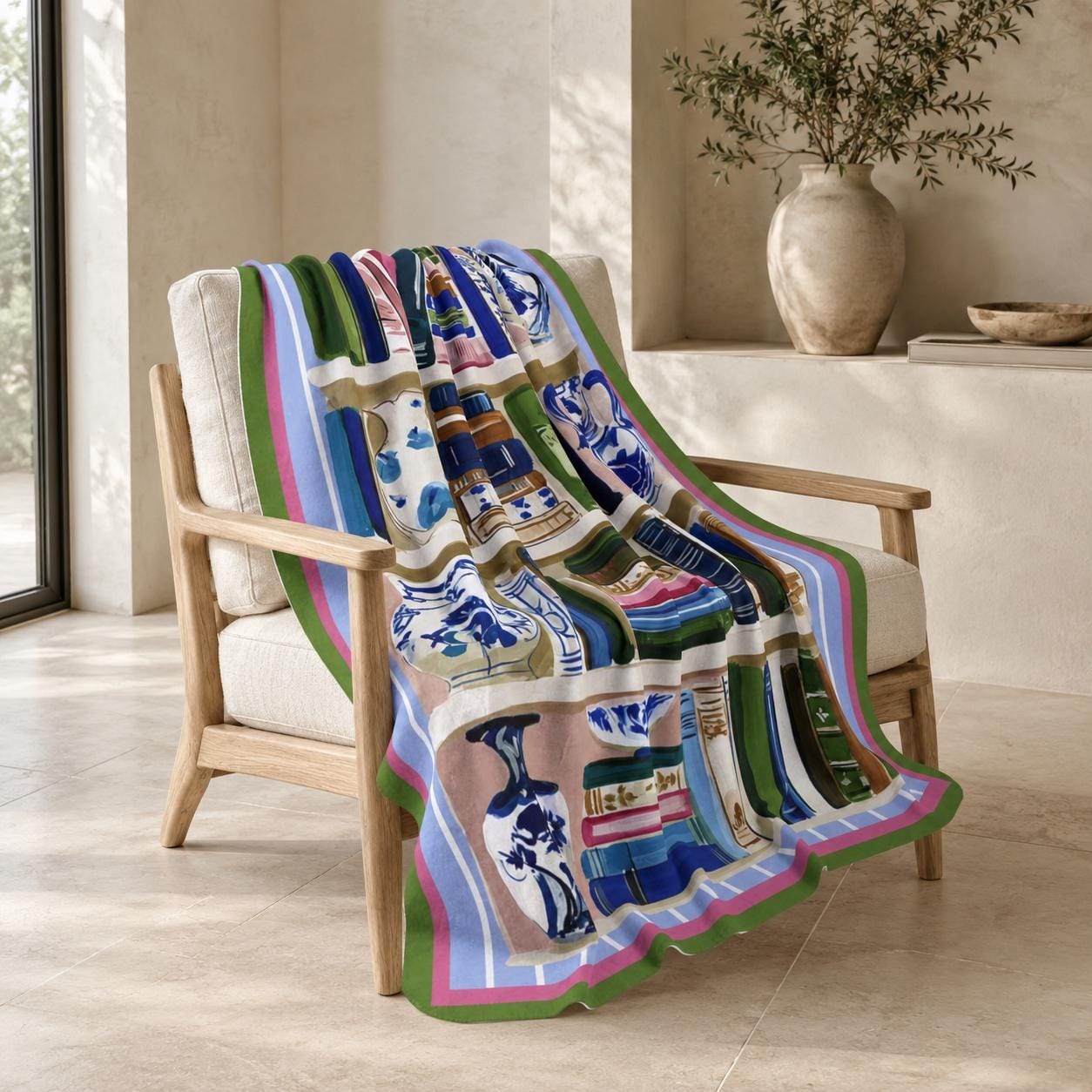Book Lover Bookcase Sherpa Throw Blanket, view 2