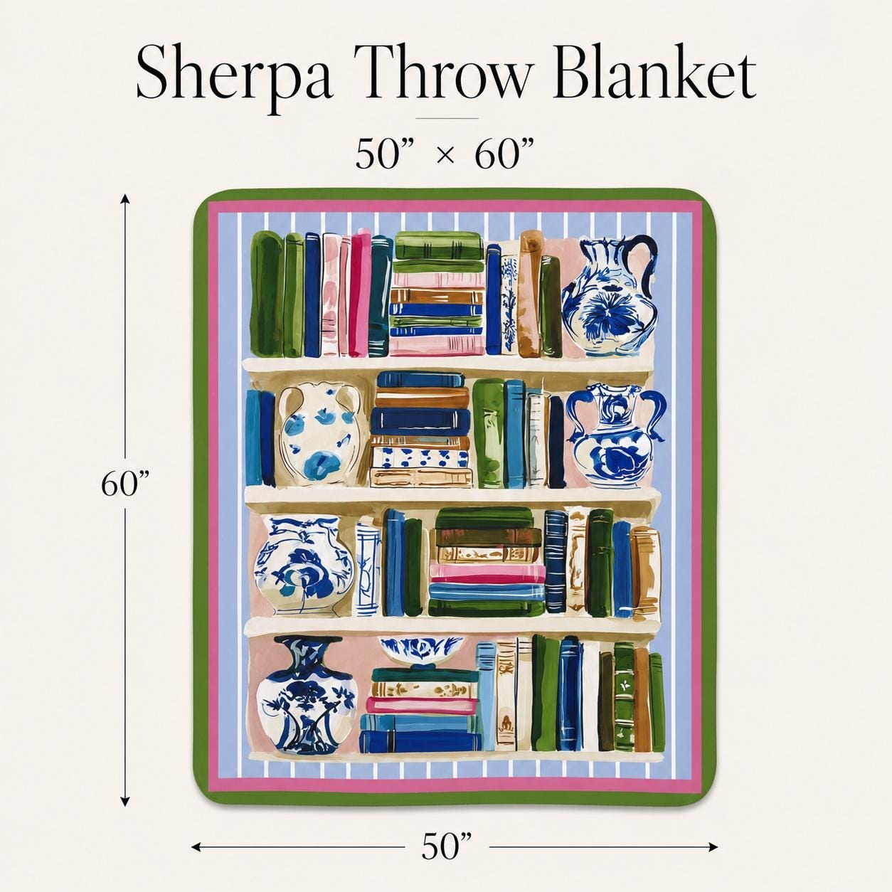 Book Lover Bookcase Sherpa Throw Blanket, view 5