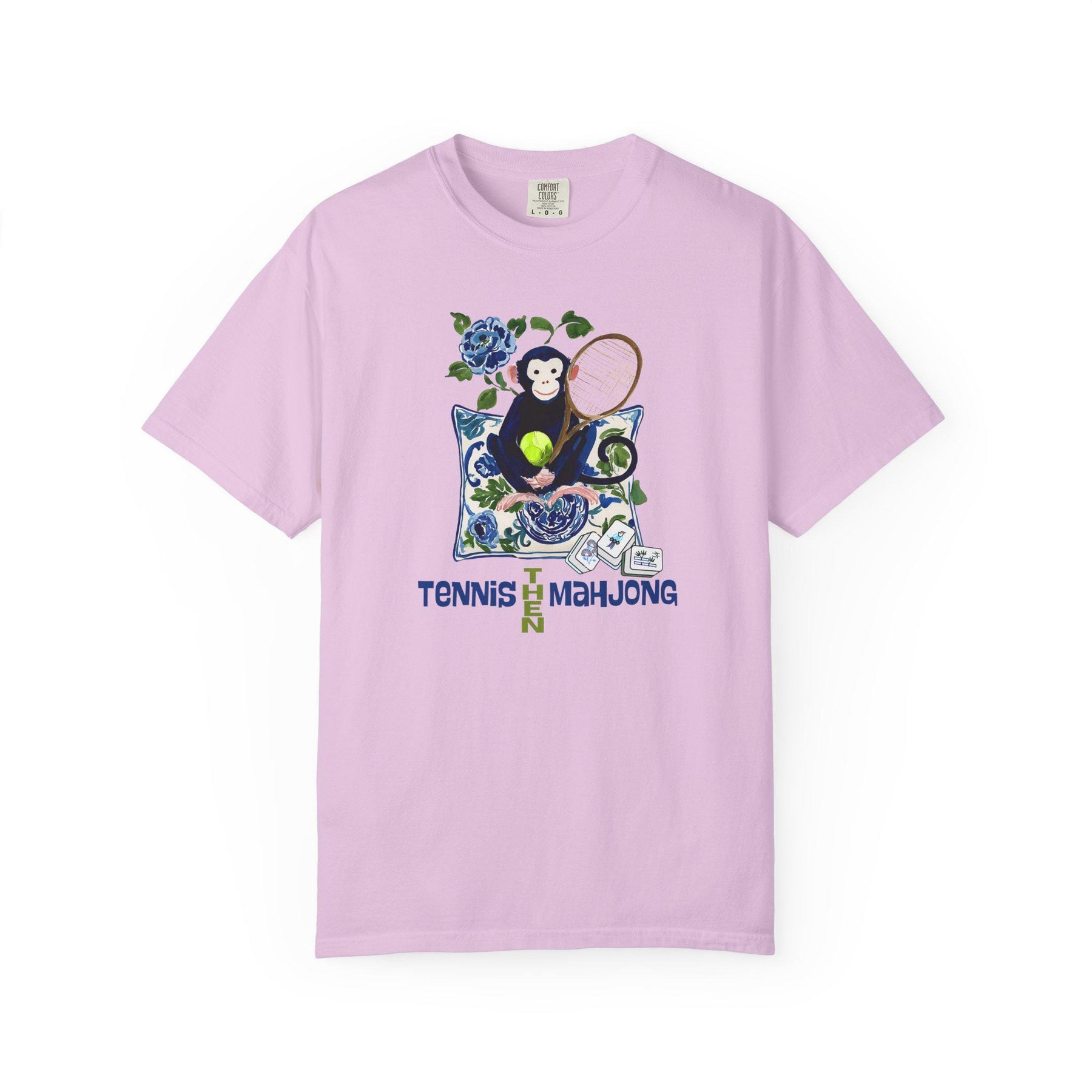 Mahjong Monkey "Tennis Then Mahjong" Comfort Colors™ T-Shirt, view 4