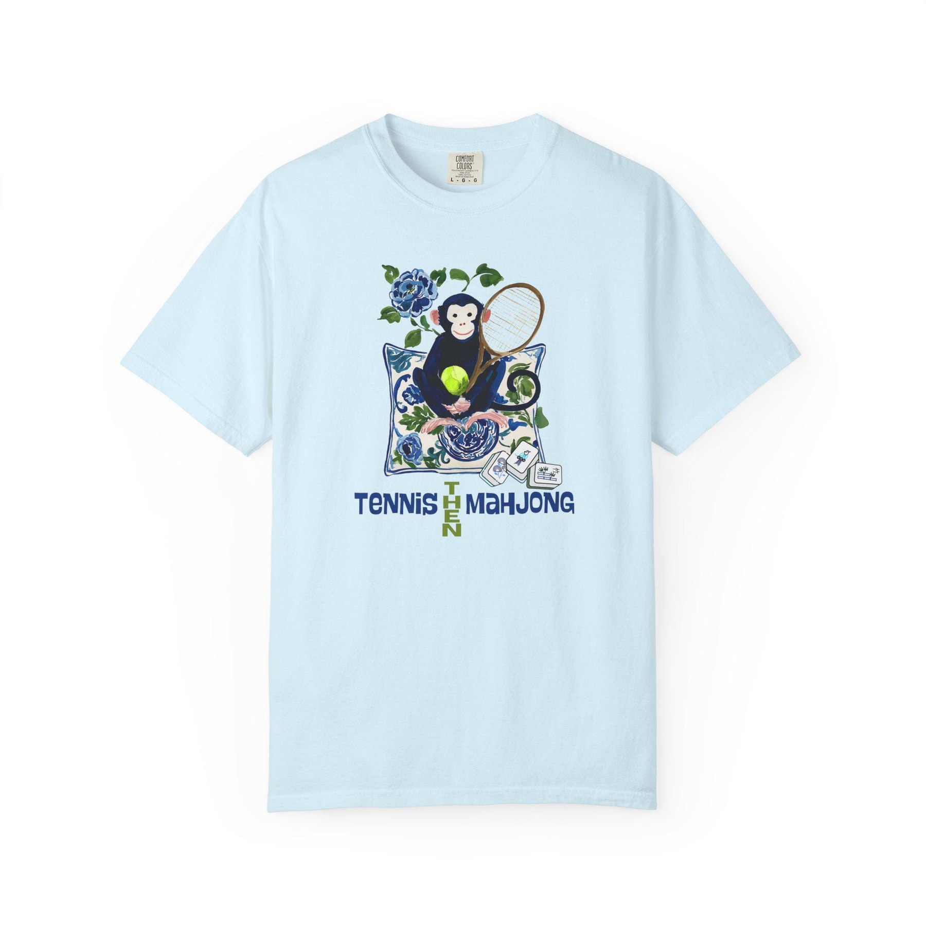 Mahjong Monkey "Tennis Then Mahjong" Comfort Colors™ T-Shirt, view 6