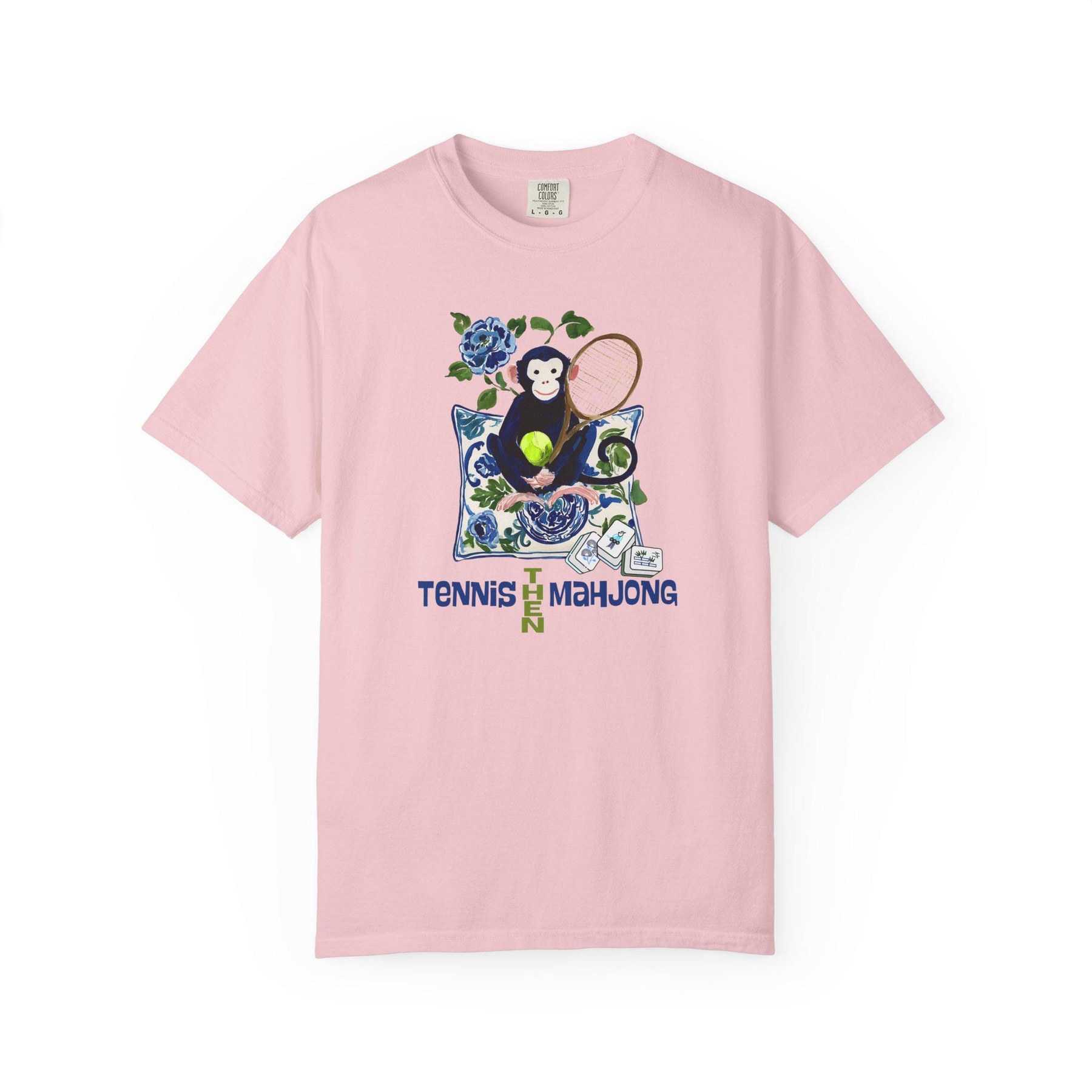 Mahjong Monkey "Tennis Then Mahjong" Comfort Colors™ T-Shirt, view 7