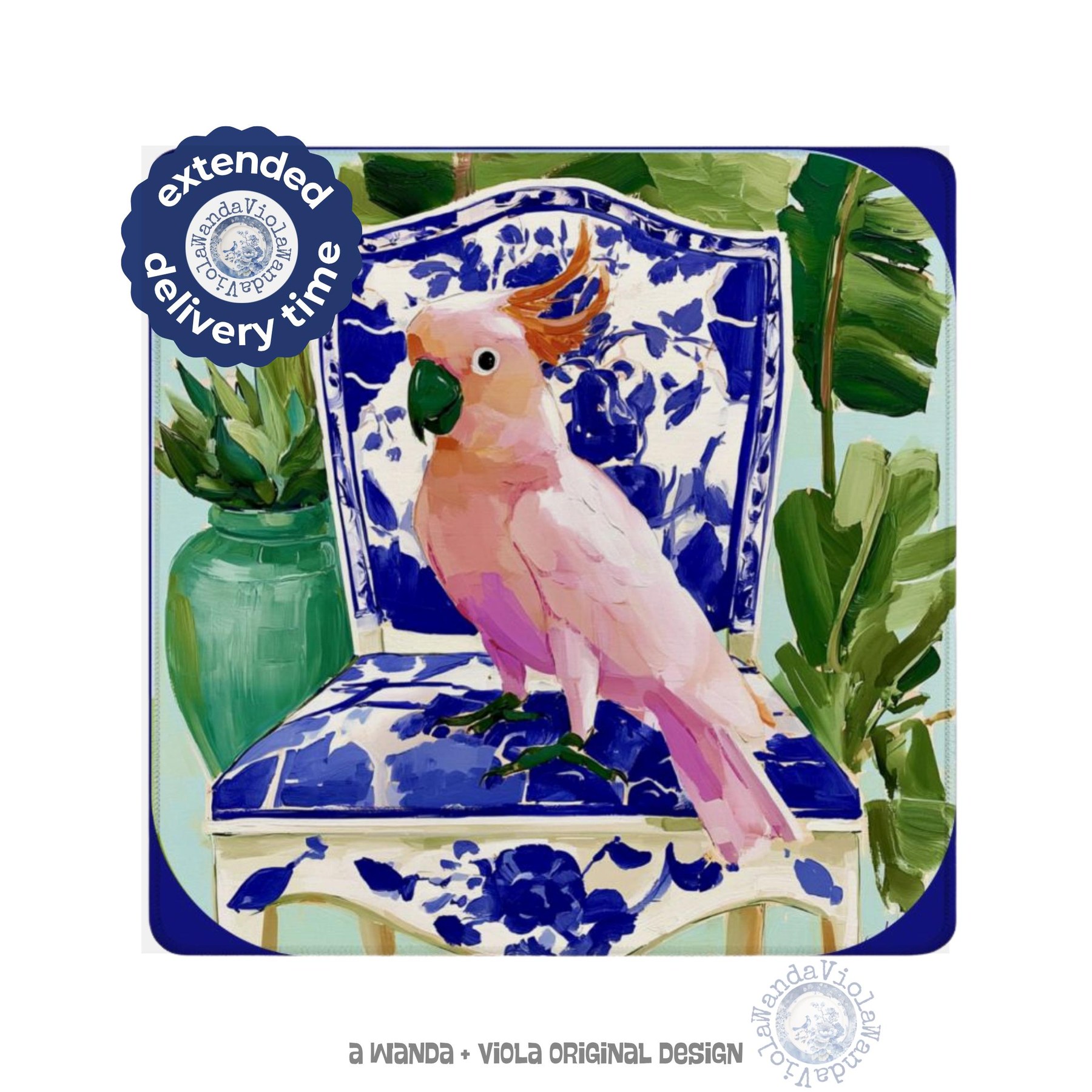 Mahjong Chinoiserie Cockatoo Game Mat