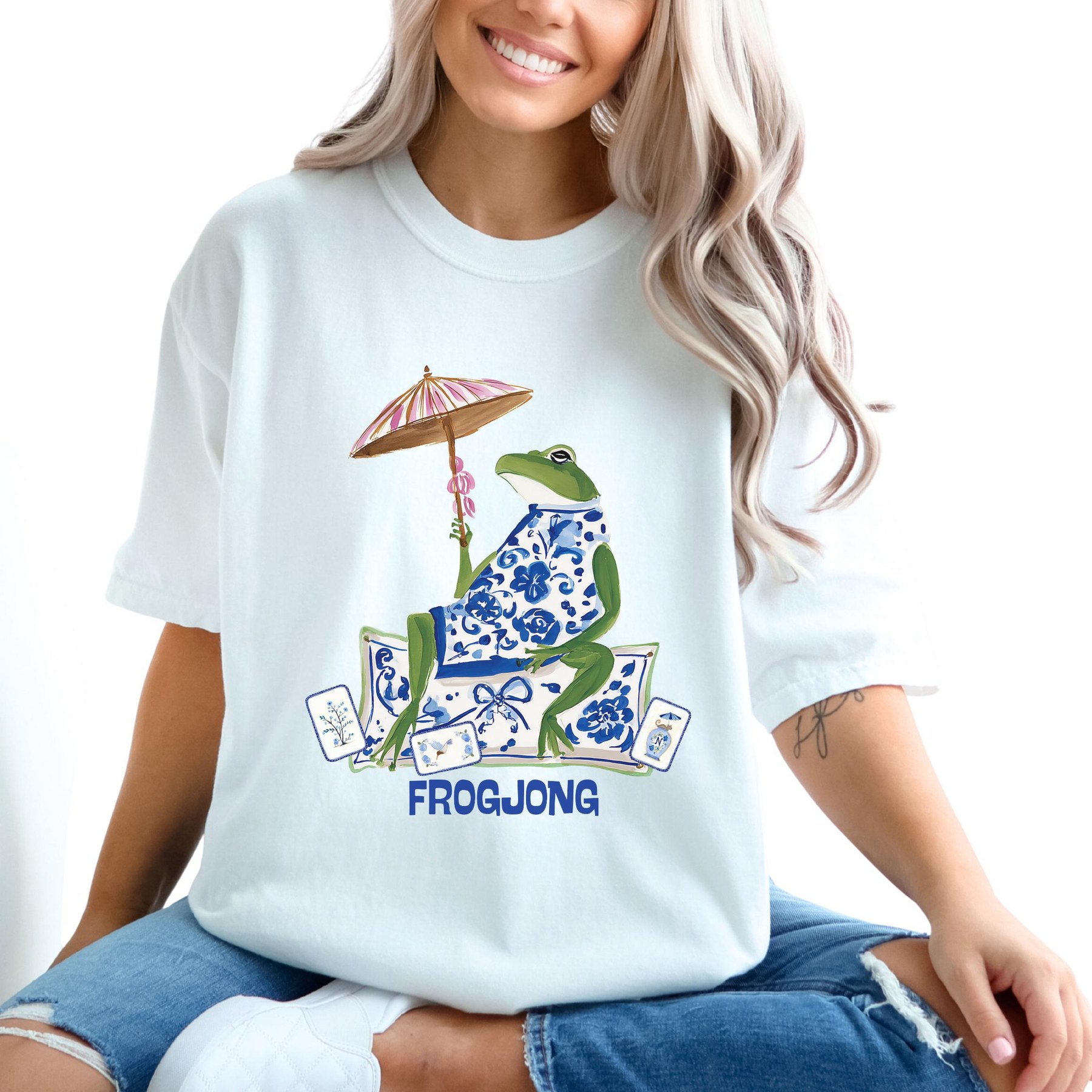 Mahjong Chinoiserie Frog "Frogjong" Comfort Colors™ T-Shirt