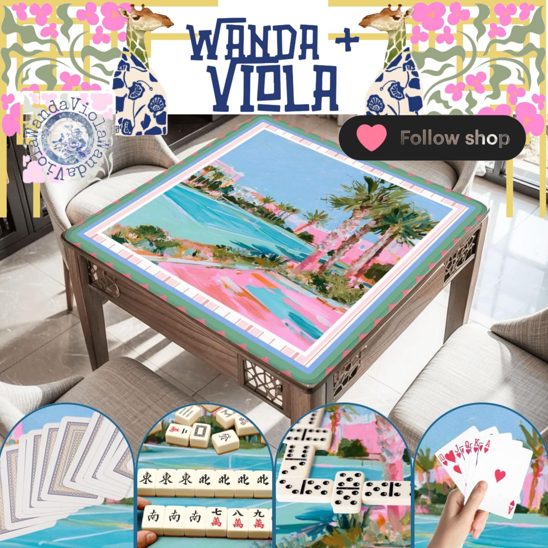 Mahjong Coastal Tennis Club Game Mat, view 4