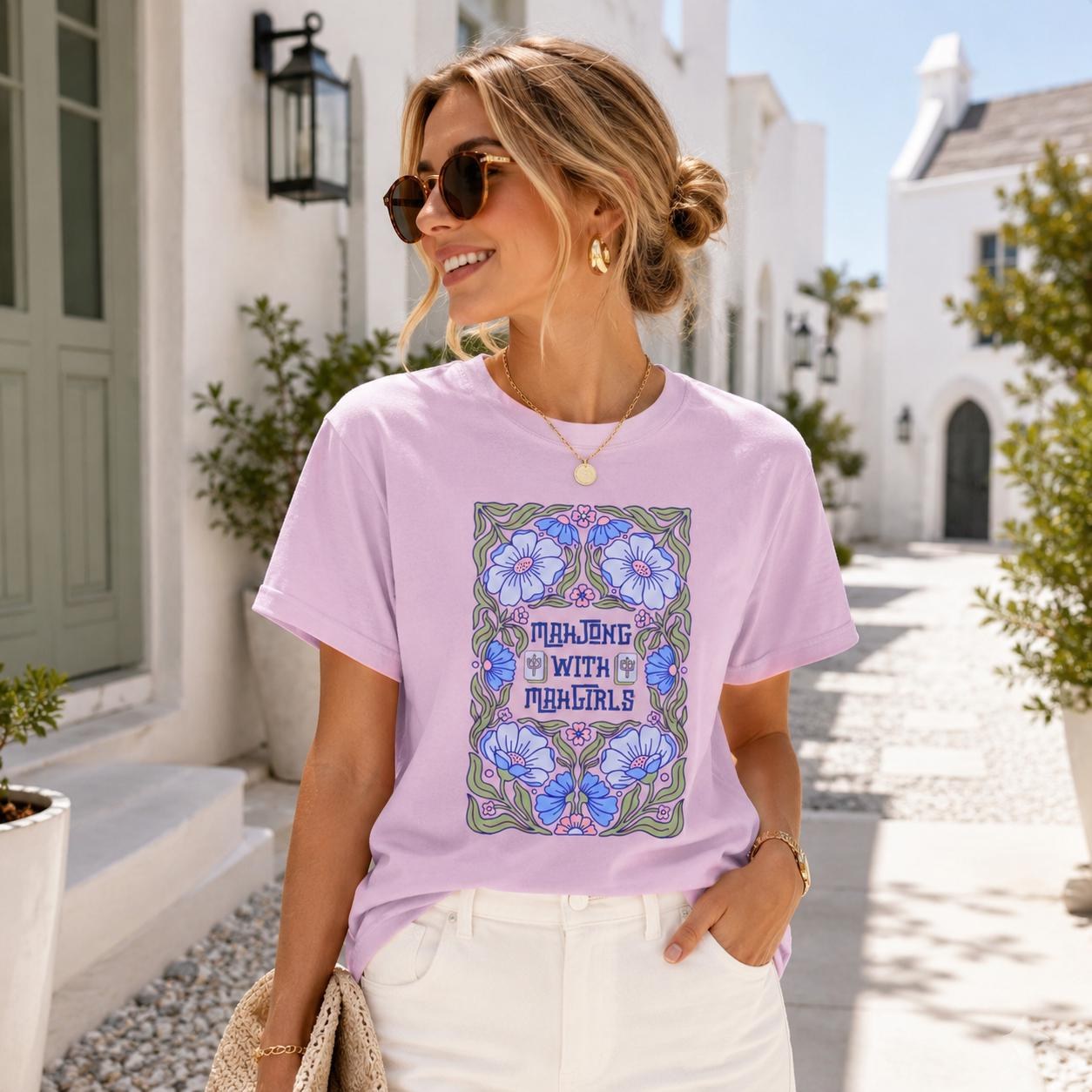Mahjong "Mahjong with Mahgirls" Comfort Colorsโข T-Shirt, view 2