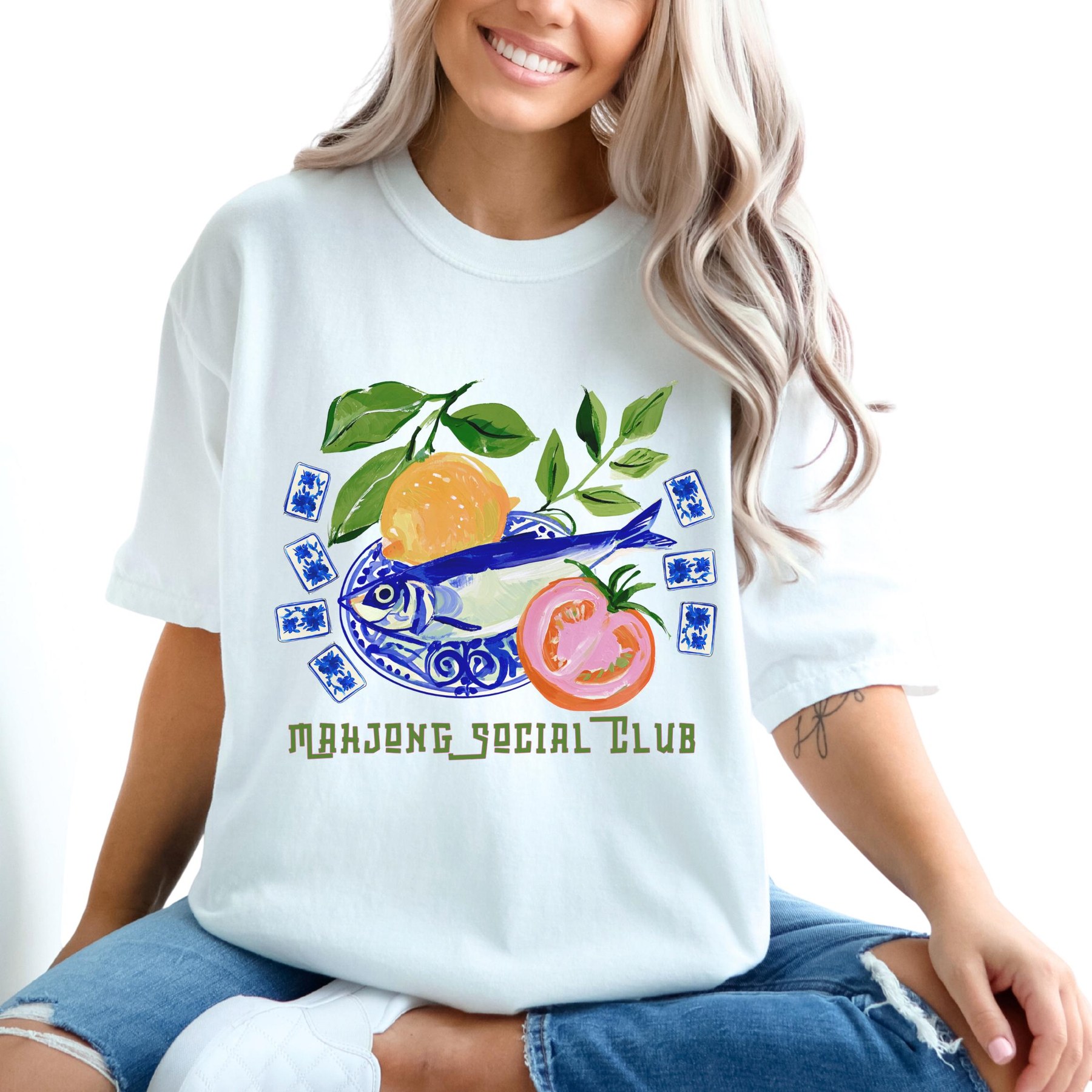 Coastal "Mahjong Social Club" Comfort Colors™ T-Shirt