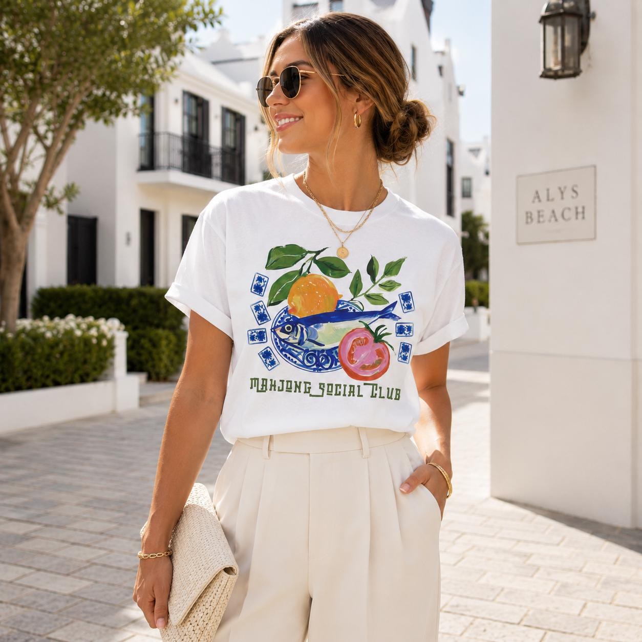 Coastal "Mahjong Social Club" Comfort Colors™ T-Shirt, view 2